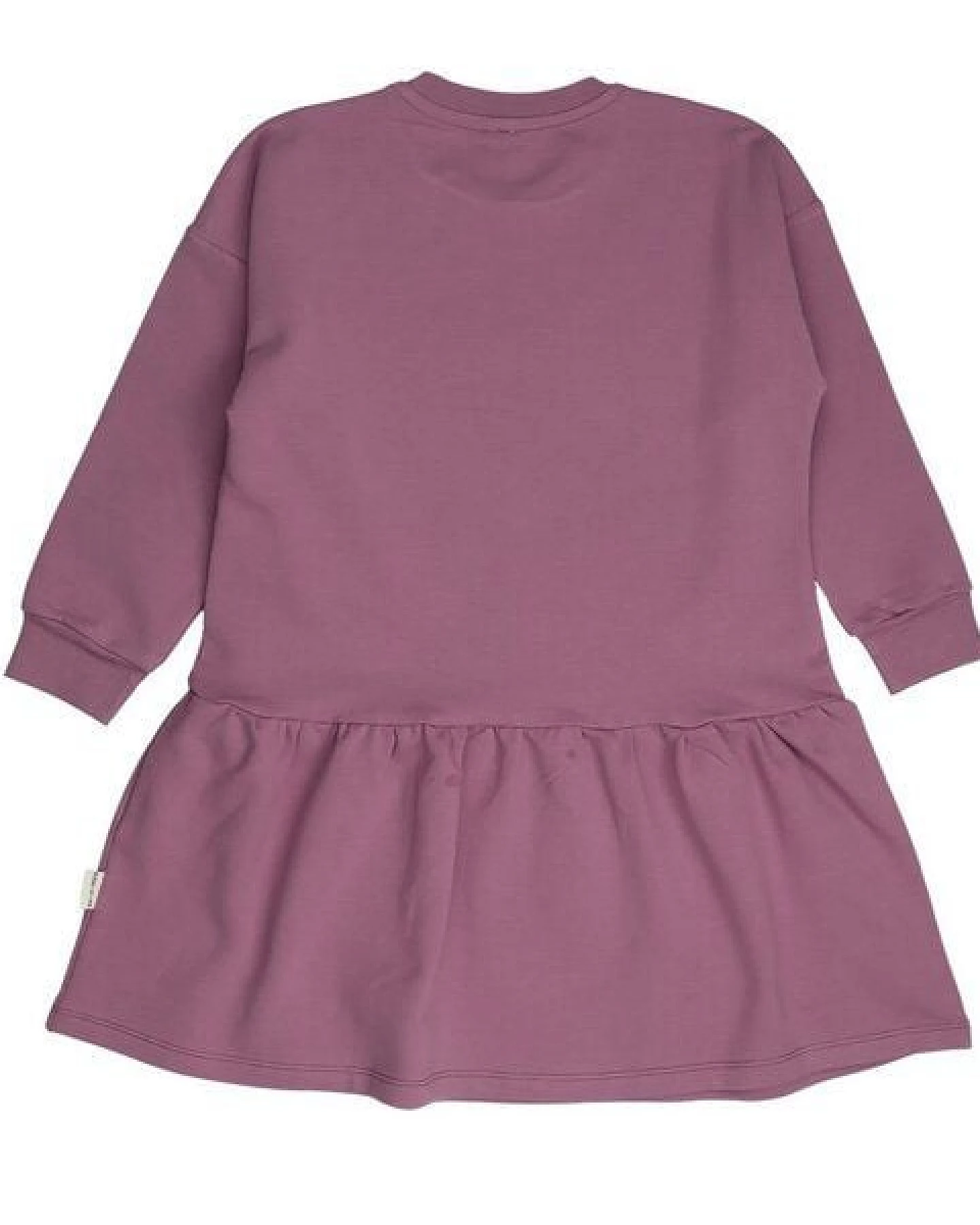 Kinder Sweatkleid GOTS-zertifiziert aus Bio-Baumwolle beerenlila mit Herz-Motiv – Walkiddy – Ansicht 4