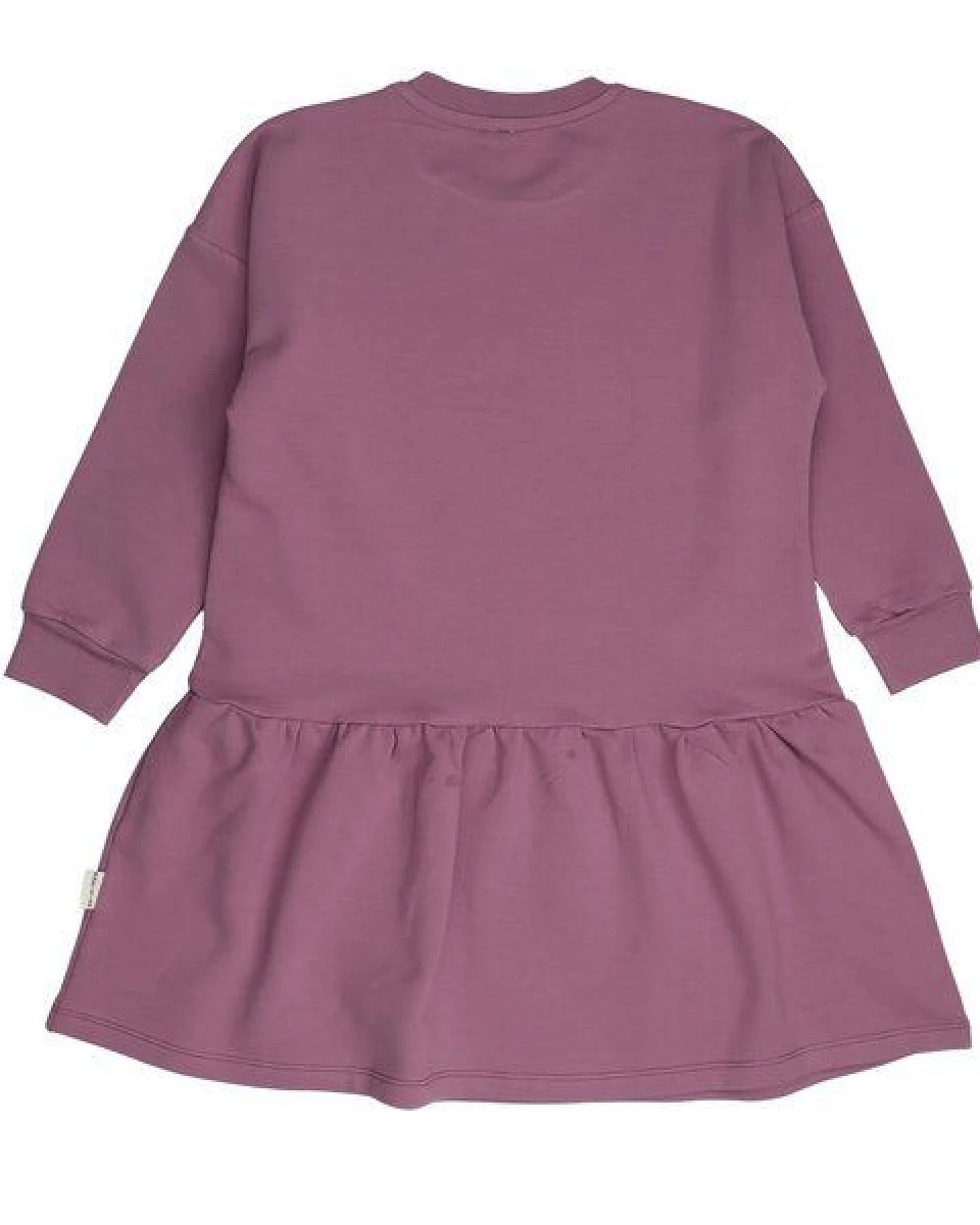 Kinder Sweatkleid GOTS-zertifiziert aus Bio-Baumwolle beerenlila mit Herz-Motiv – Walkiddy – Ansicht 4