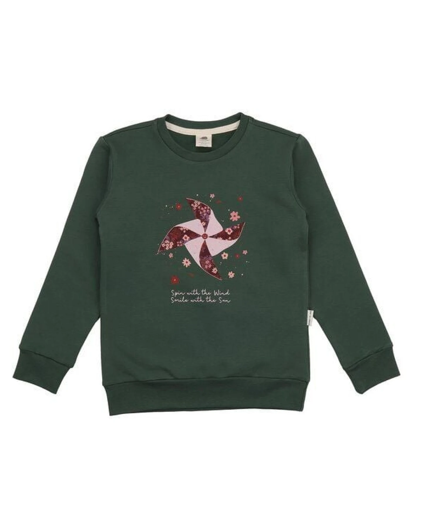 Walkiddy Sweatshirt Kinder Baumwolle The Secret Garden, weiches Rundhals Sweat mit Blumen Print für Schule, Spielplatz & Freizeit – Cotokids – Ansicht 2