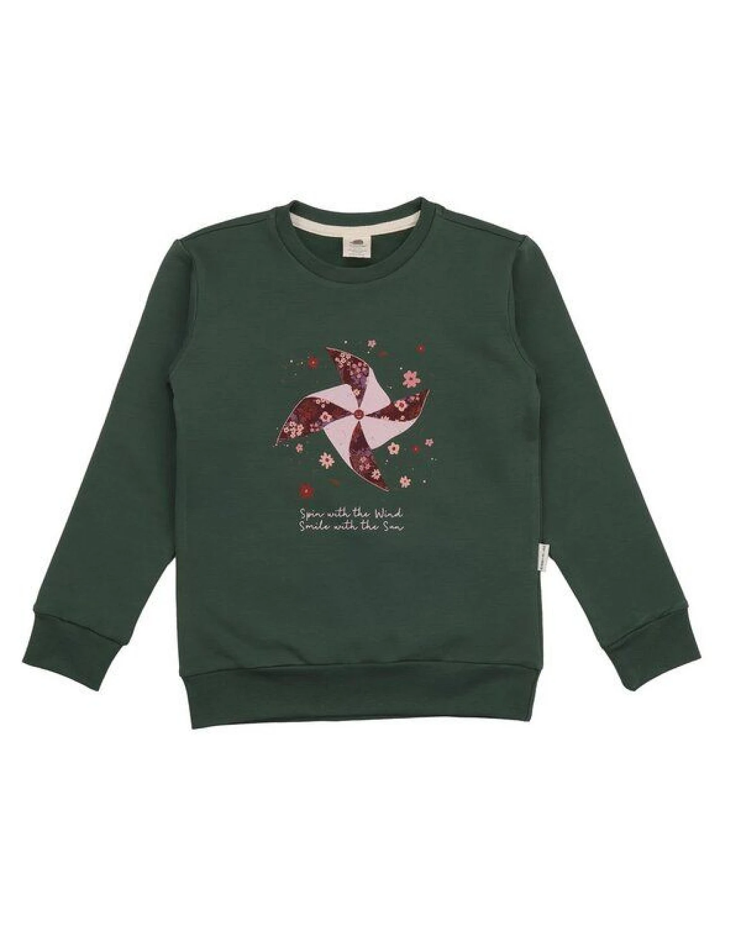 Walkiddy Sweatshirt Kinder Baumwolle The Secret Garden, weiches Rundhals Sweat mit Blumen Print für Schule, Spielplatz & Freizeit – Cotokids – Ansicht 2