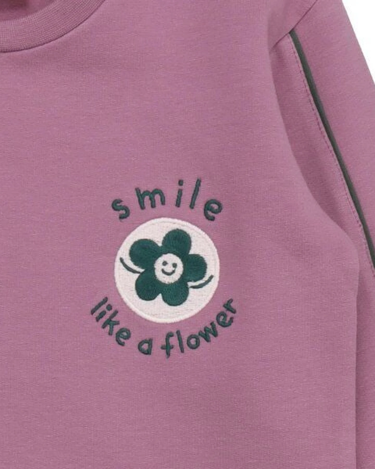 Kinder Sweatshirt GOTS zertifiziert, Bio-Baumwolle, altrosa, „Secret Garden“, weich & bequem, Langarm – Walkiddy – Ansicht 4