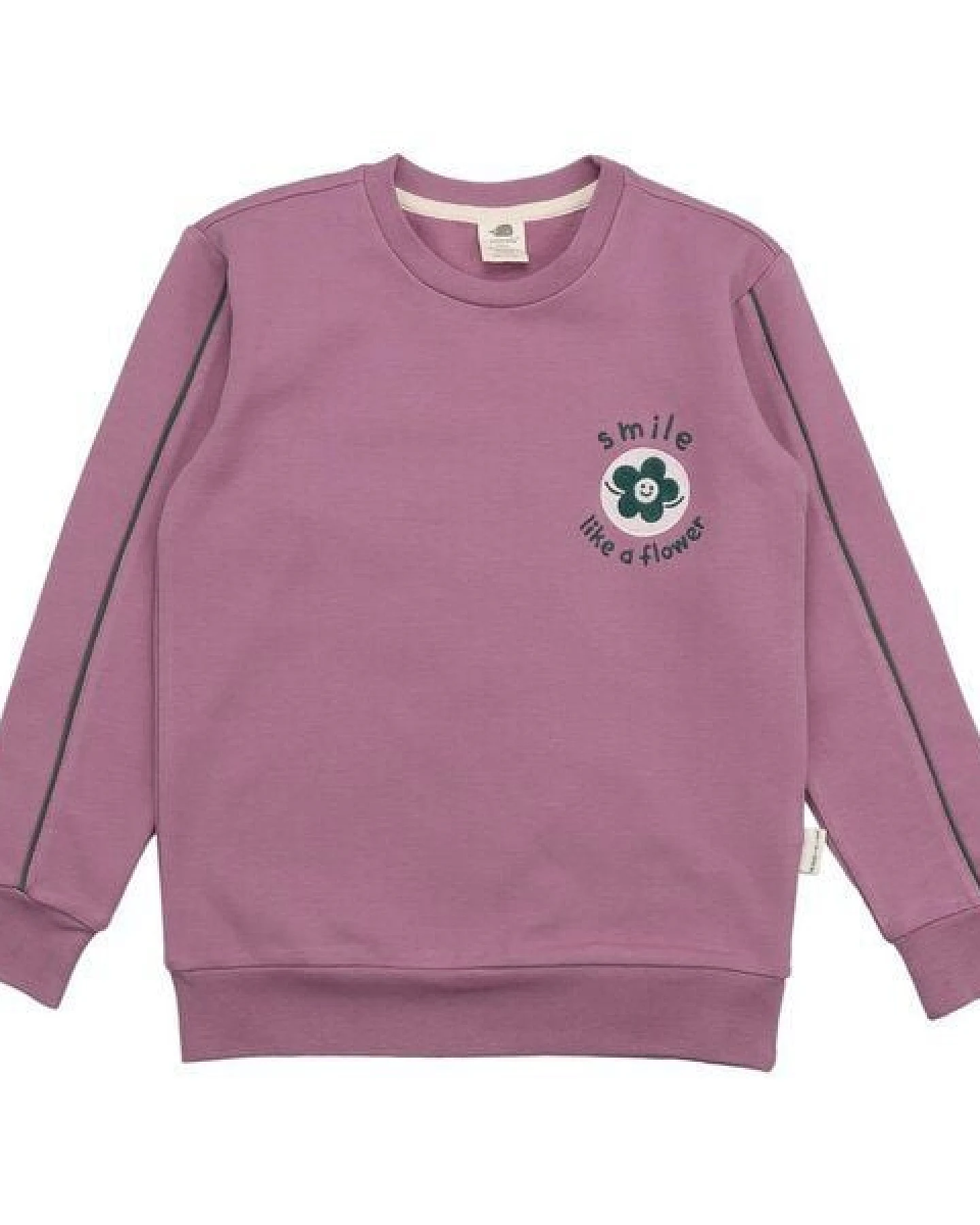 Kinder Sweatshirt GOTS zertifiziert, Bio-Baumwolle, altrosa, „Secret Garden“, weich & bequem, Langarm – Walkiddy – Ansicht 2