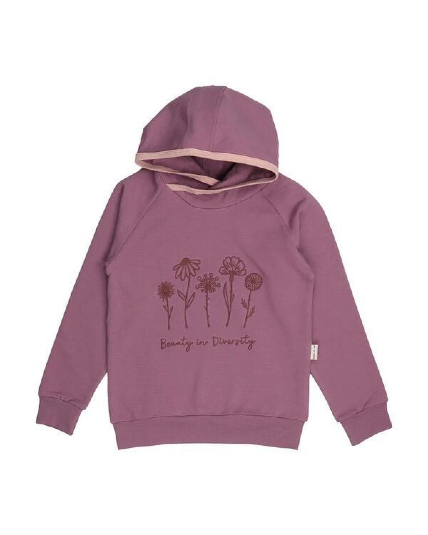 Kinder Hoodie Bio-Baumwolle The Secret Garden Walkiddy, GOTS-zertifiziert, kuschelweich, vegan, fair produziert, floraler Print mit Kapuze für kühle Tage – Ansicht 2