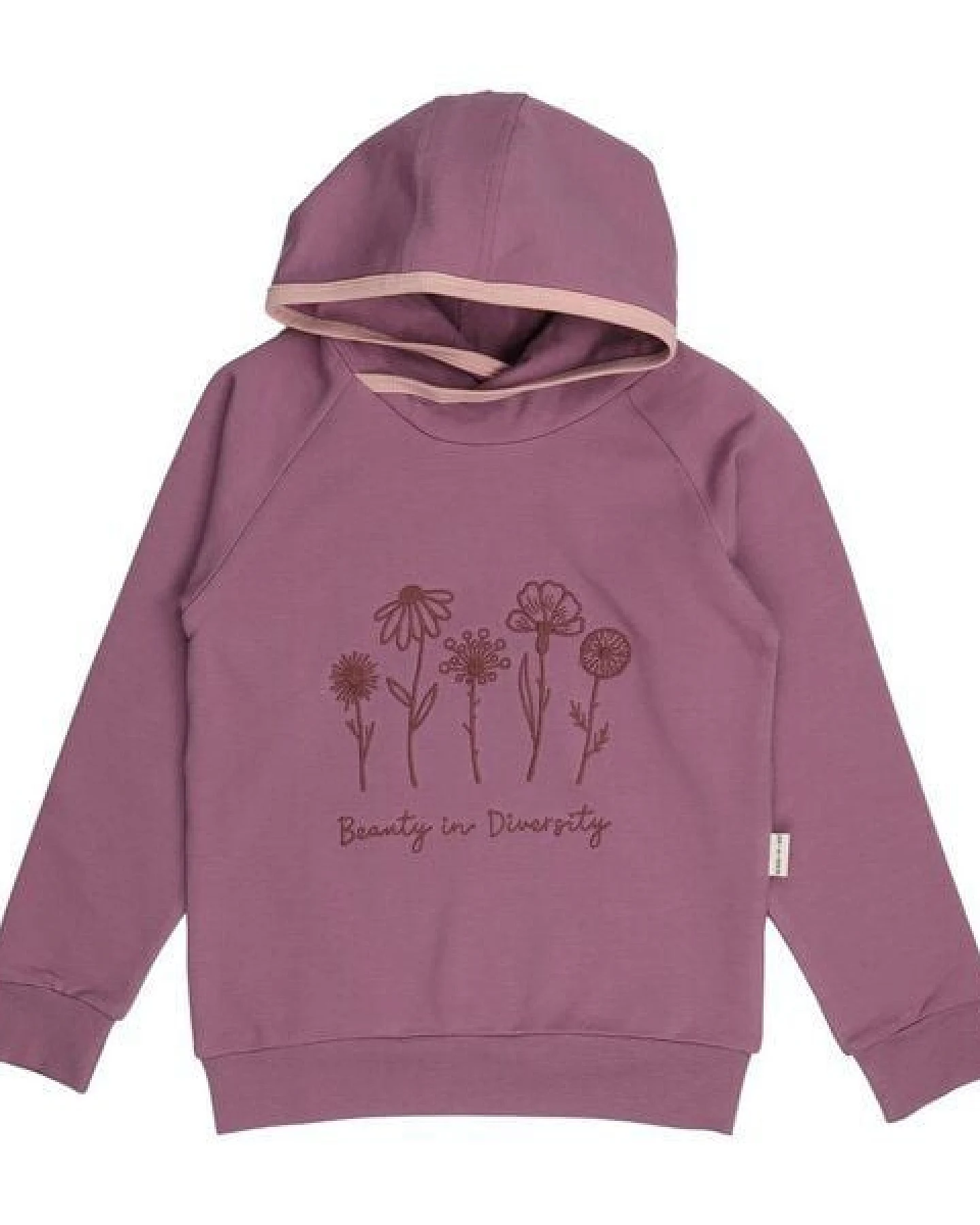 Kinder Hoodie Bio-Baumwolle The Secret Garden Walkiddy, GOTS-zertifiziert, kuschelweich, vegan, fair produziert, floraler Print mit Kapuze für kühle Tage – Ansicht 2