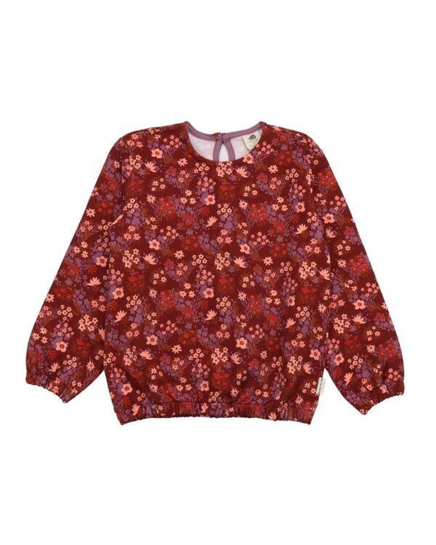 Sweatshirt Dunkelrot Geheimer Garten-Allover Bio-Baumwolle GOTS – Walkiddy – Ansicht 2