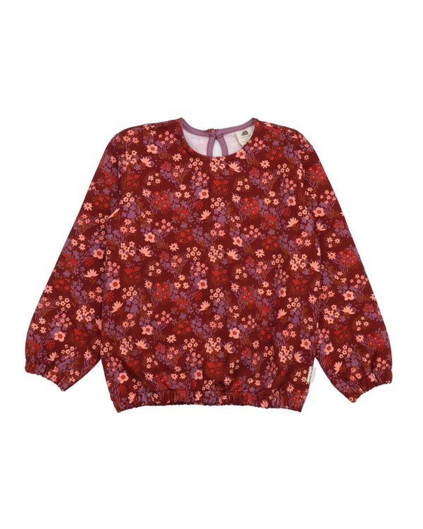 Sweatshirt Dunkelrot Geheimer Garten-Allover Bio-Baumwolle GOTS – Walkiddy – Ansicht 2