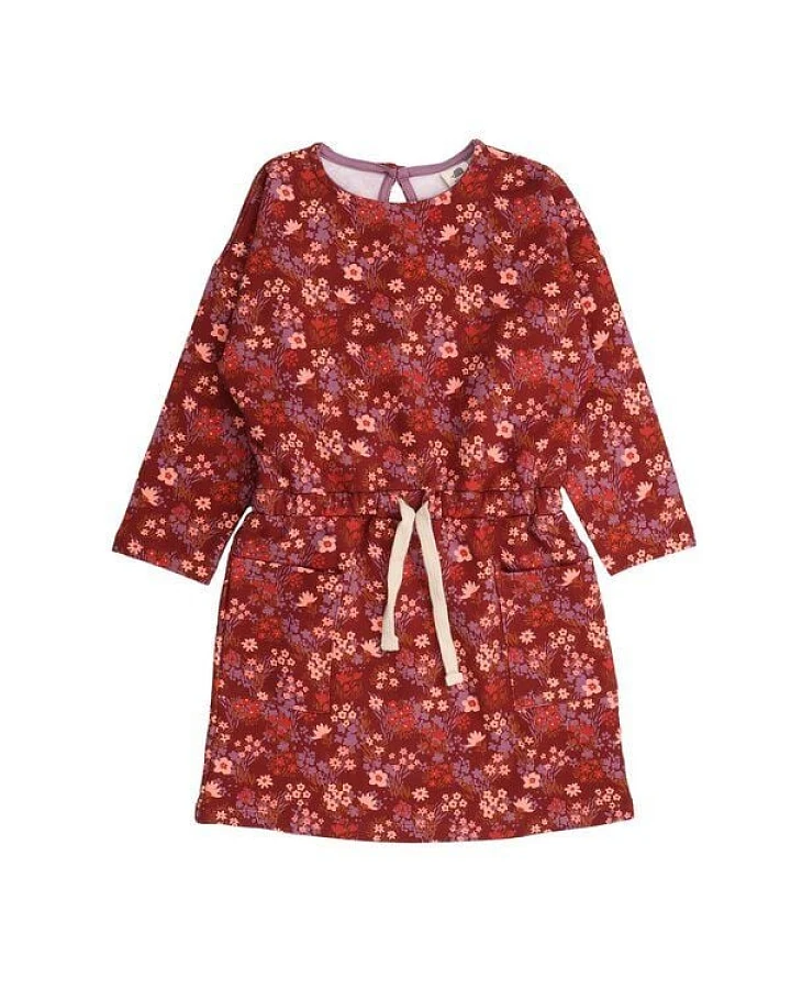 Kinder Sweatkleid Bio-Baumwolle „The Secret Garden“ bunt, weiches Langarm Kleid von Walkiddy für Kleinkinder, gemütliches Jerseykleid, hautfreundlich & nachhaltig gefertigt