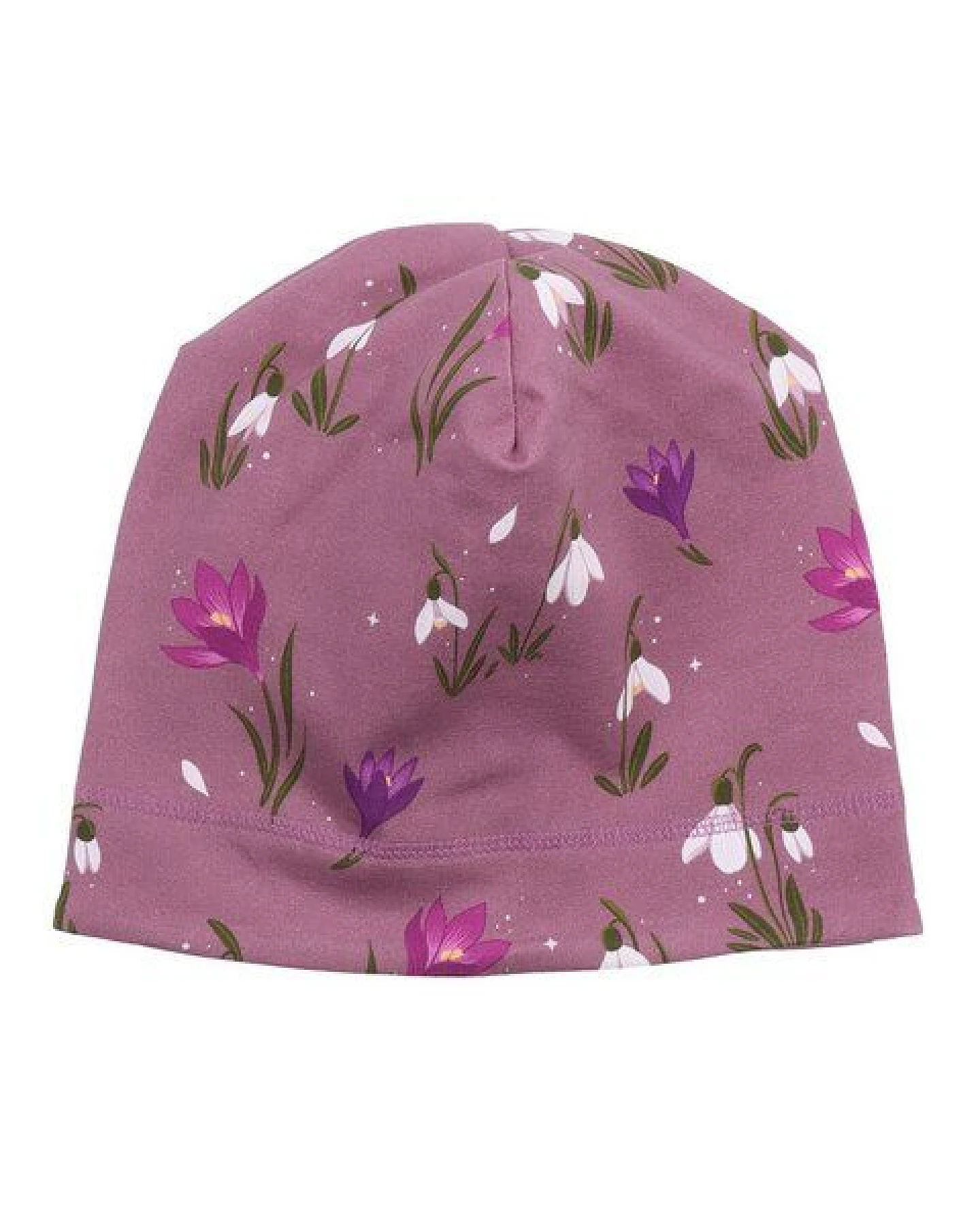 Kinder Mütze GOTS-zertifiziert aus Bio-Baumwolle, lila Jersey-Beanie, weich & dehnbar für empfindliche Haut – Walkiddy – Ansicht 2