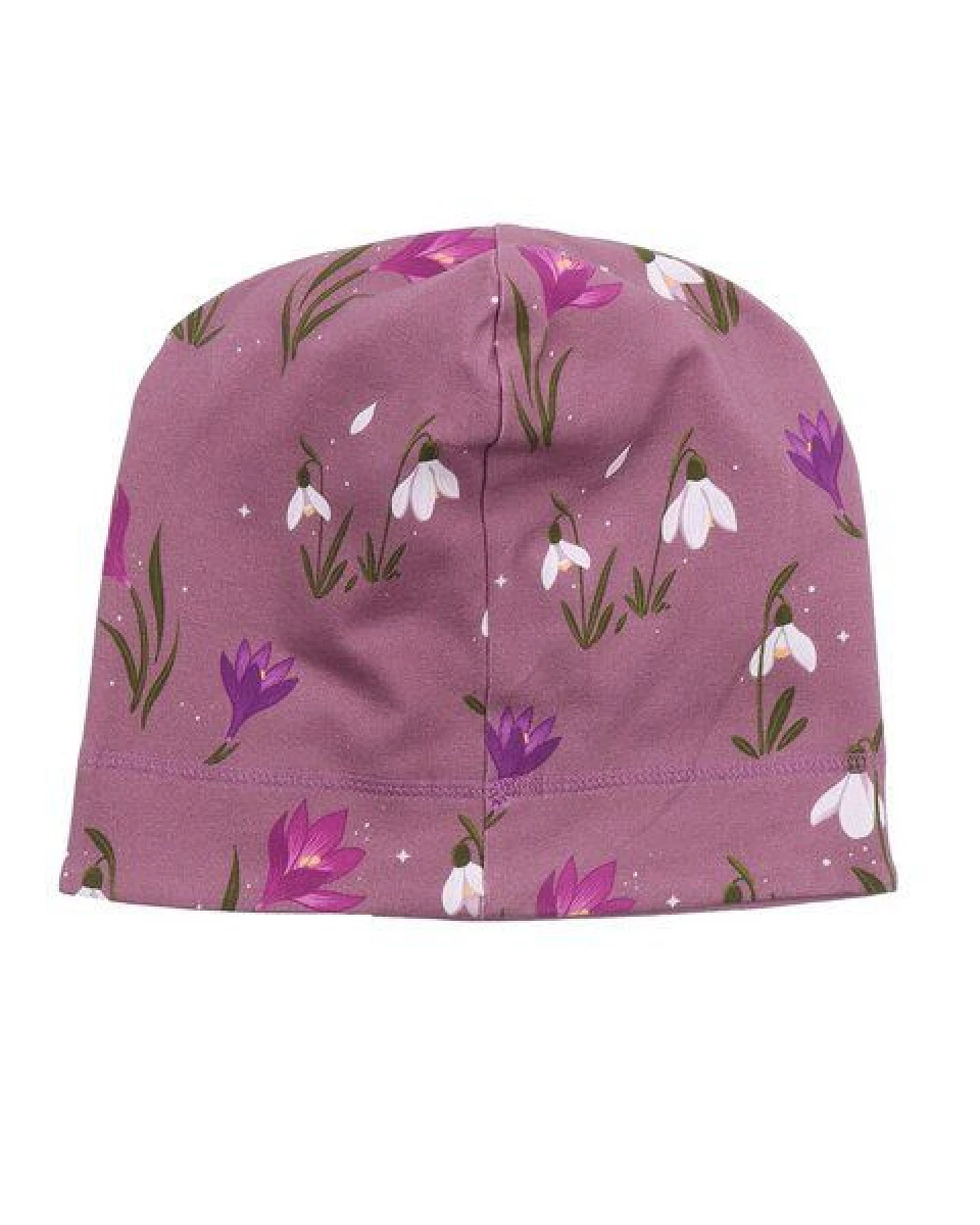 Kinder Mütze GOTS-zertifiziert aus Bio-Baumwolle, lila Jersey-Beanie, weich & dehnbar für empfindliche Haut – Walkiddy – Ansicht 4