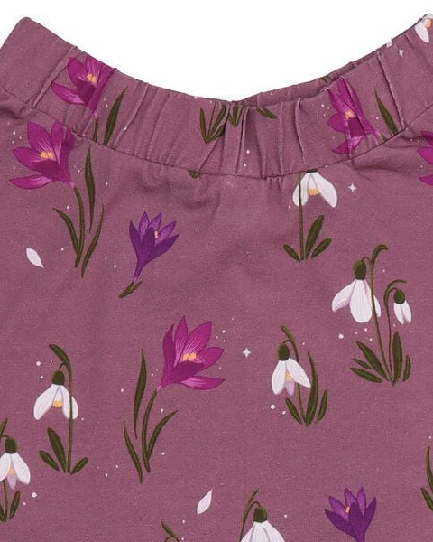 Kinder Rock Bio-Baumwolle The Snowdrops von Walkiddy, GOTS-zertifizierter, veganer Jerseyrock mit Blumenprint, schwingend, bequem und hautfreundlich für Alltag, Kindergarten, Schule und festliche Anlässe – Ansicht 4