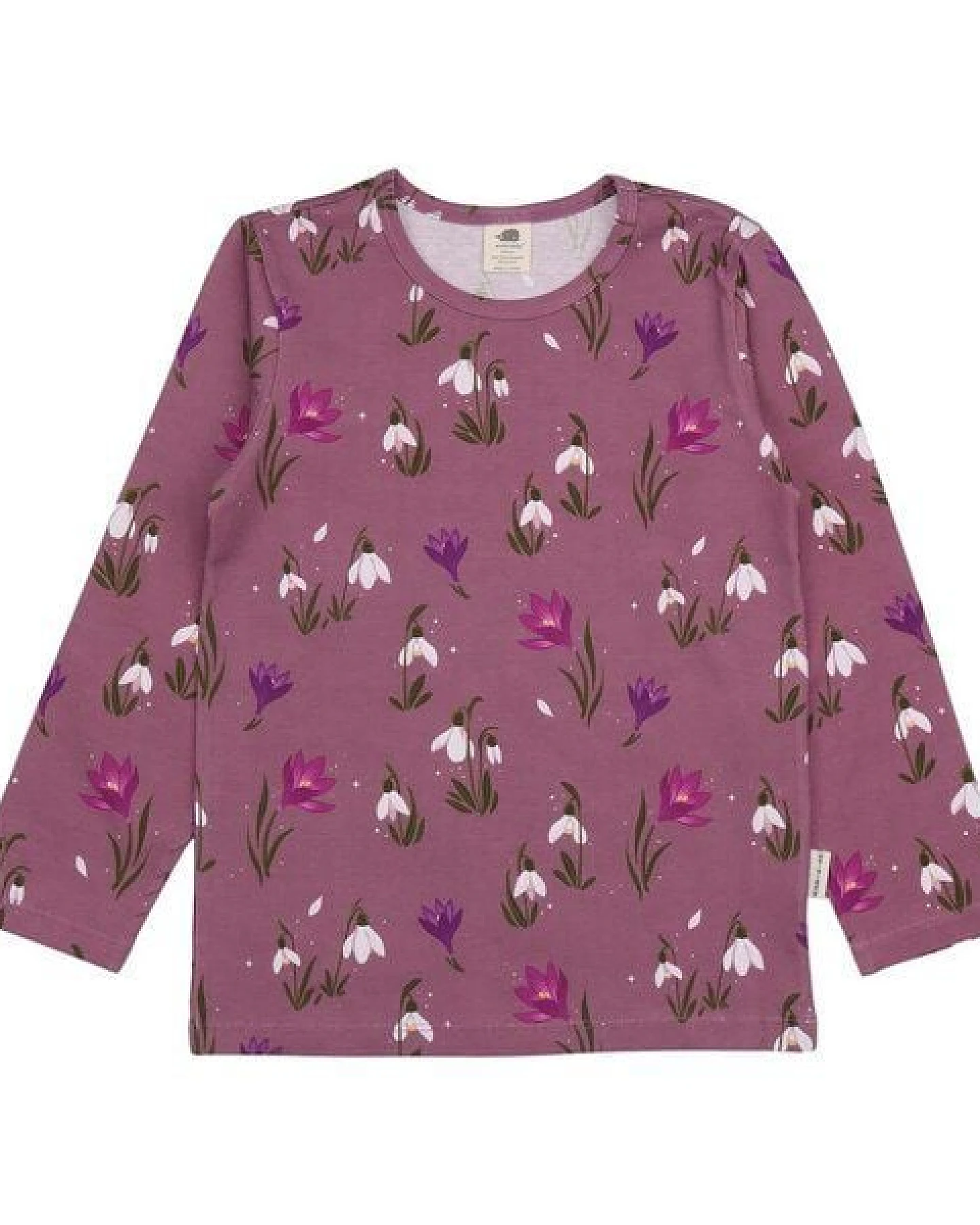 Kinder Langarmshirt The Snowdrops Bio-Baumwolle – GOTS-zertifiziertes Walkiddy Shirt mit Blumen-Print, weich, sanft & perfekt für jede Jahreszeit – Ansicht 2
