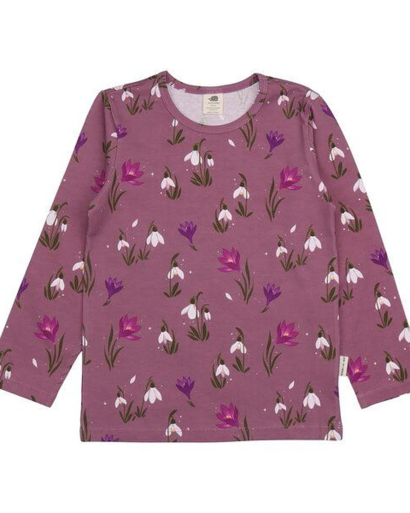 Kinder Langarmshirt The Snowdrops Bio-Baumwolle – GOTS-zertifiziertes Walkiddy Shirt mit Blumen-Print, weich, sanft & perfekt für jede Jahreszeit – Ansicht 2