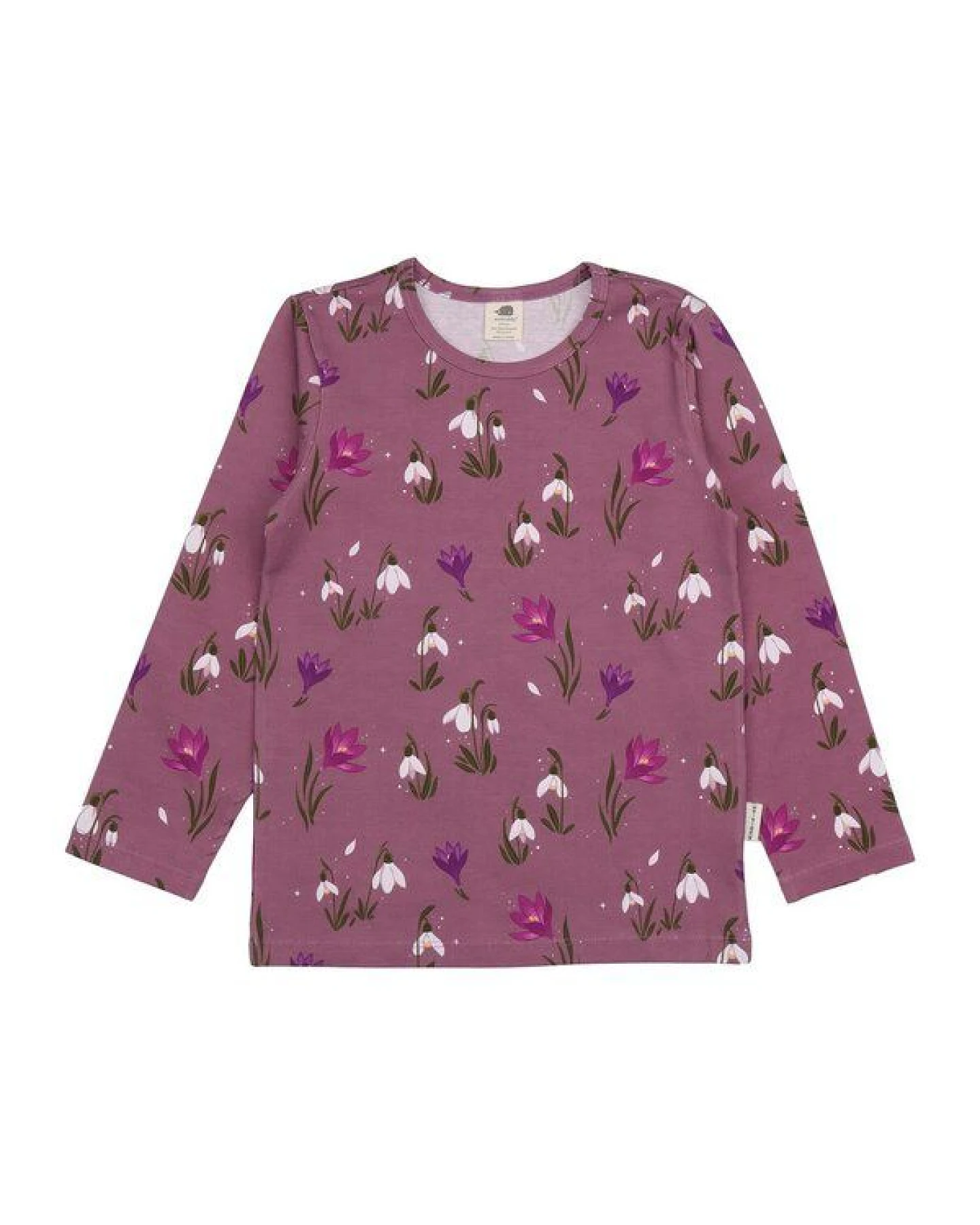 Kinder Langarmshirt The Snowdrops Bio-Baumwolle – GOTS-zertifiziertes Walkiddy Shirt mit Blumen-Print, weich, sanft & perfekt für jede Jahreszeit – Ansicht 2