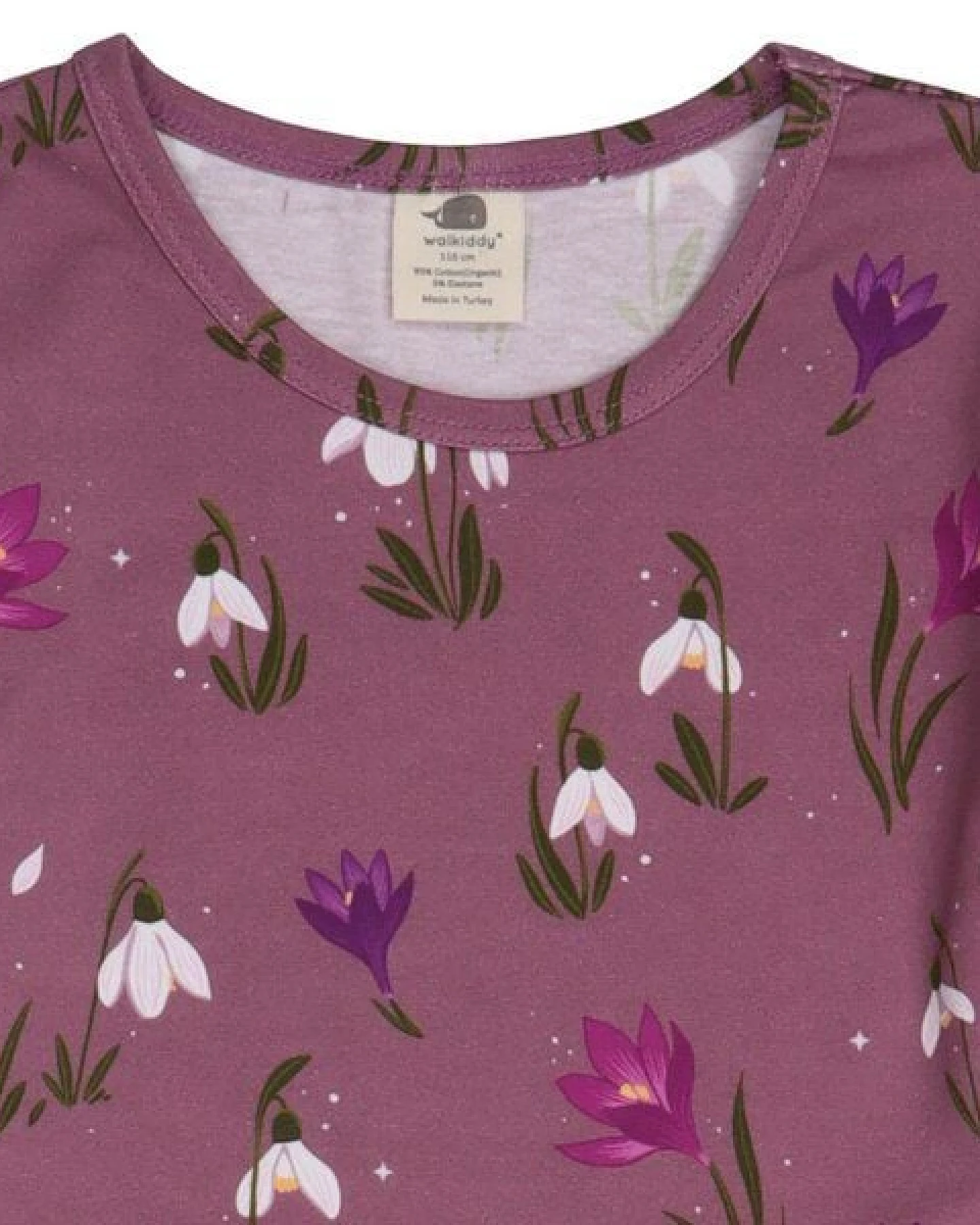 Kinder Langarmshirt The Snowdrops Bio-Baumwolle – GOTS-zertifiziertes Walkiddy Shirt mit Blumen-Print, weich, sanft & perfekt für jede Jahreszeit – Ansicht 4
