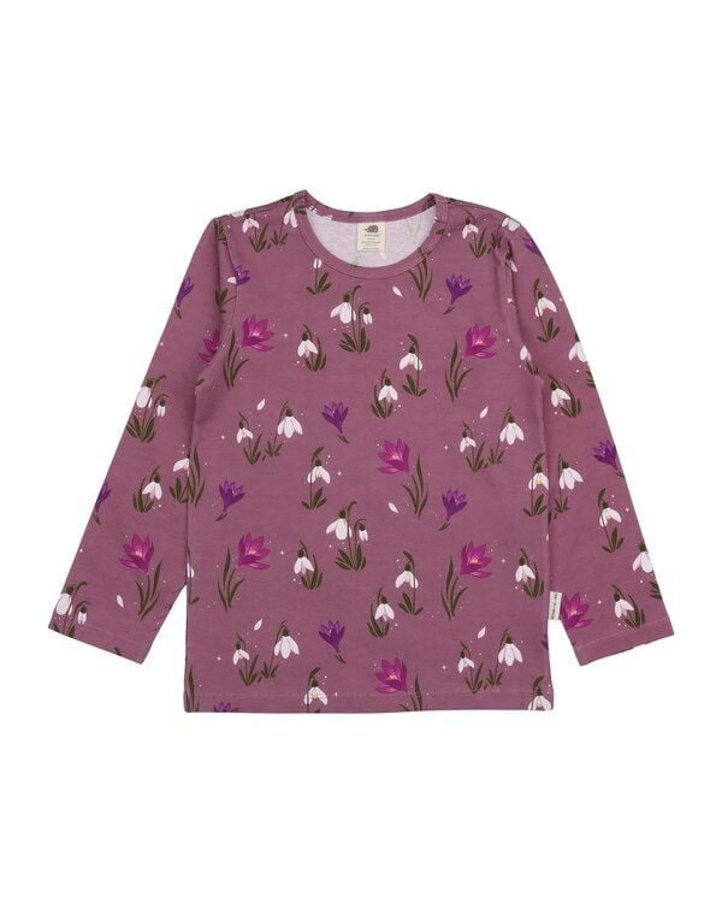 Kinder Langarmshirt The Snowdrops Bio-Baumwolle – GOTS-zertifiziertes Walkiddy Shirt mit Blumen-Print, weich, sanft & perfekt für jede Jahreszeit – Ansicht 2