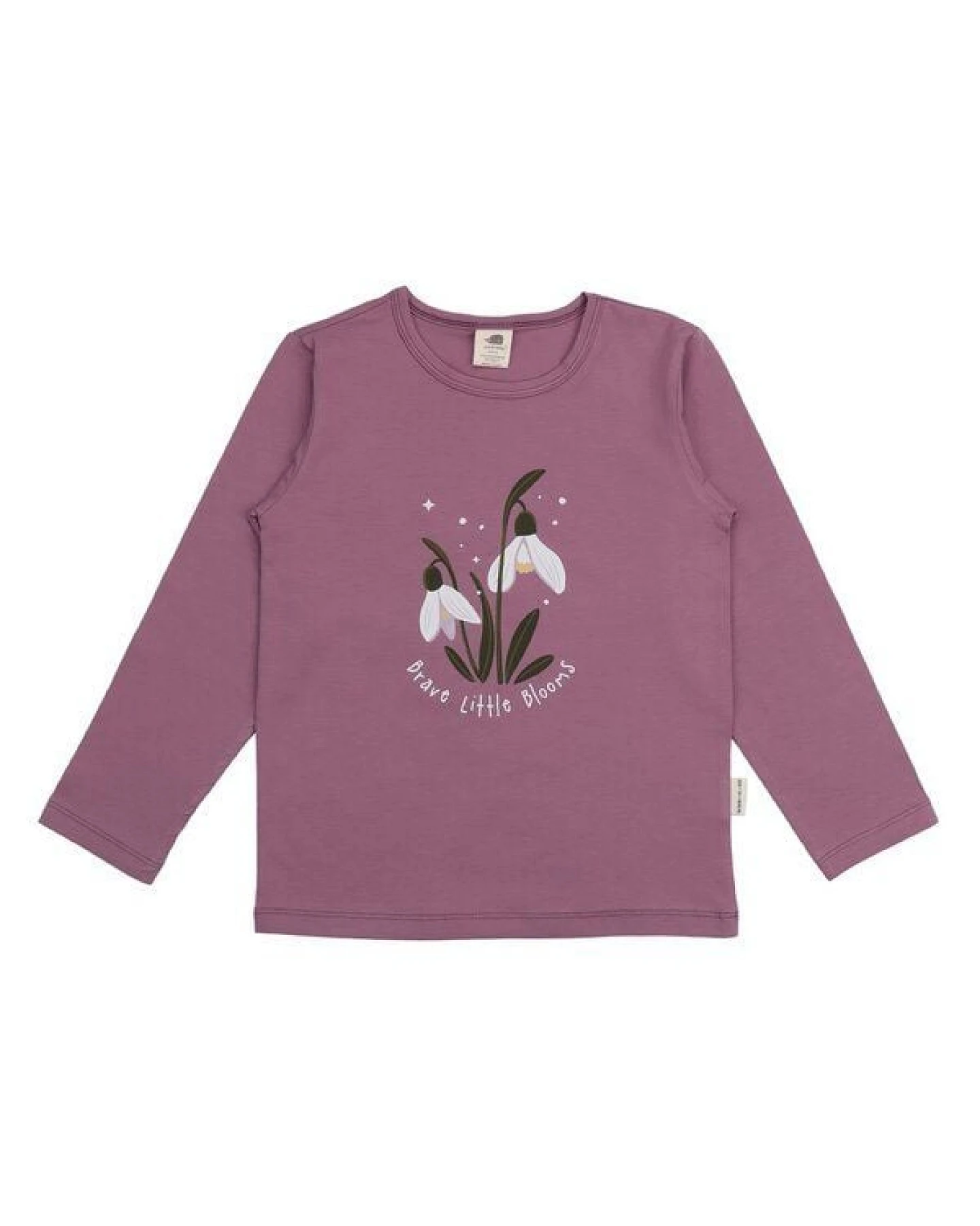 Kinder Langarmshirt – Mauve, Blumenmotiv vorne, weich & bequem, alltagstauglich – Ansicht 2