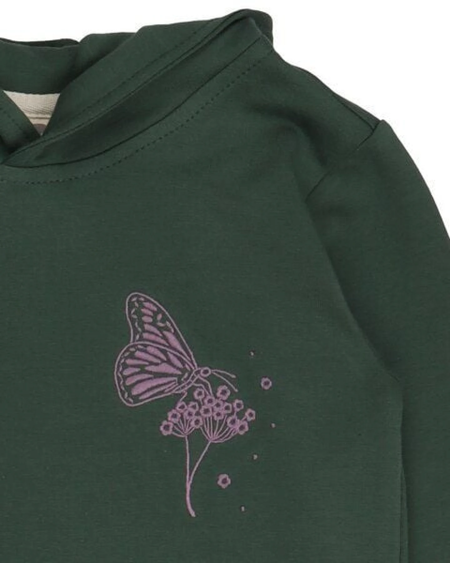 Kinder Sweatkleid – Dunkelgrün mit Blumenmotiv, langärmelig, weich & bequem, wärmend, alltagstauglich – Ansicht 3