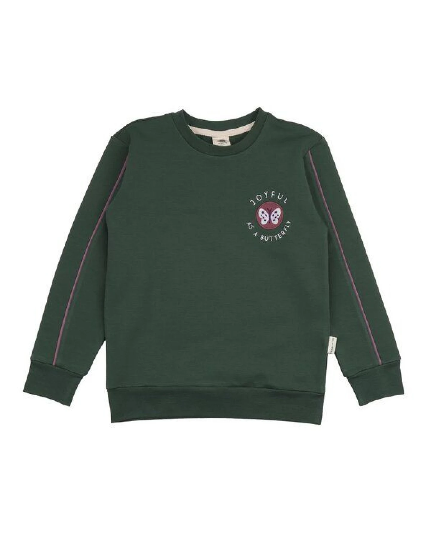 Kinder Sweatshirt Bio-Baumwolle, Dunkelgrün, Brust-Emblem, Walkiddy – Ansicht 2