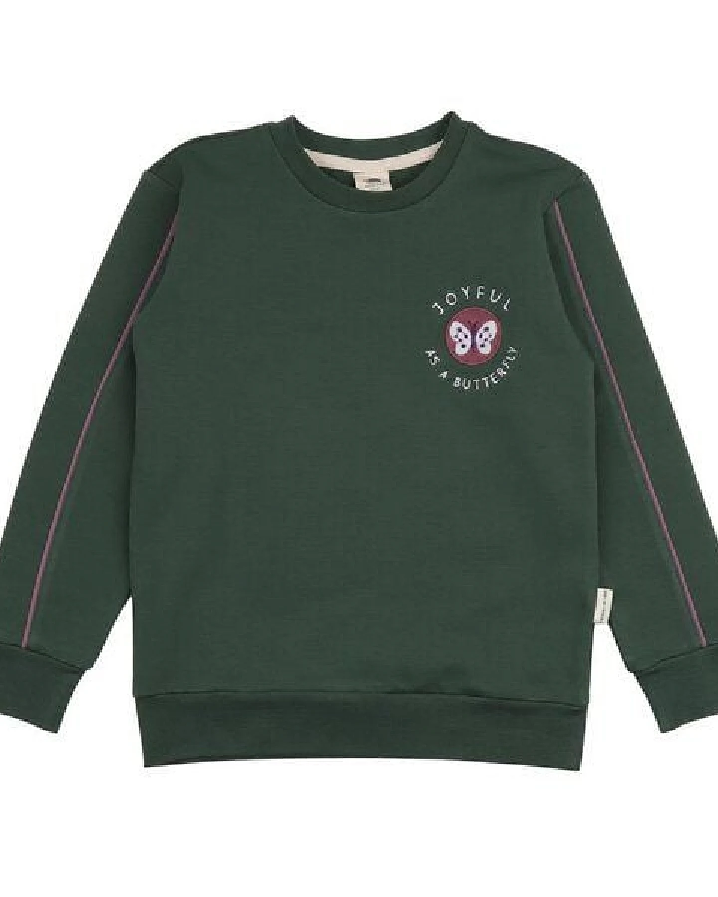 Kinder Sweatshirt Bio-Baumwolle, Dunkelgrün, Brust-Emblem, Walkiddy – Ansicht 2