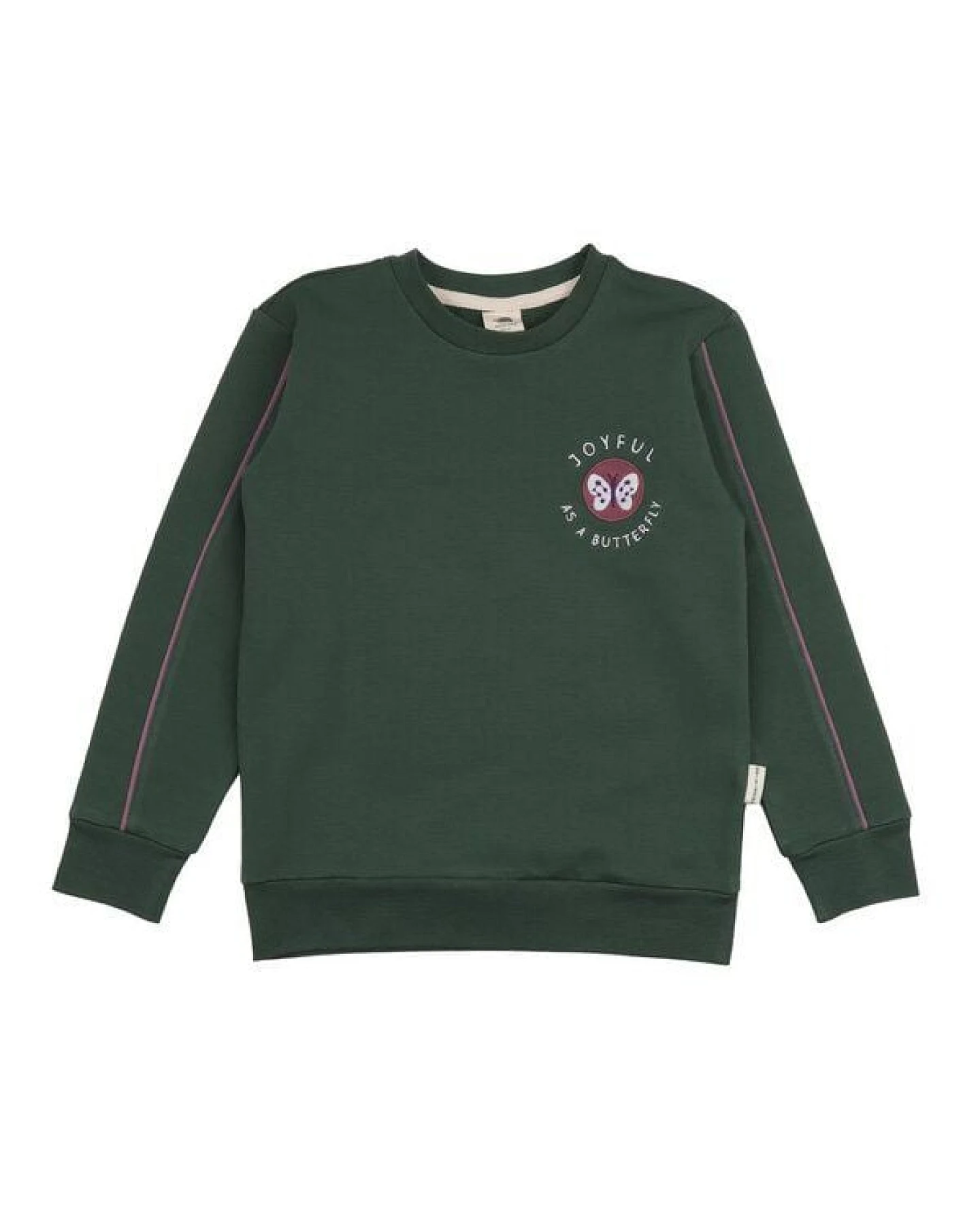 Kinder Sweatshirt Bio-Baumwolle, Dunkelgrün, Brust-Emblem, Walkiddy – Ansicht 2