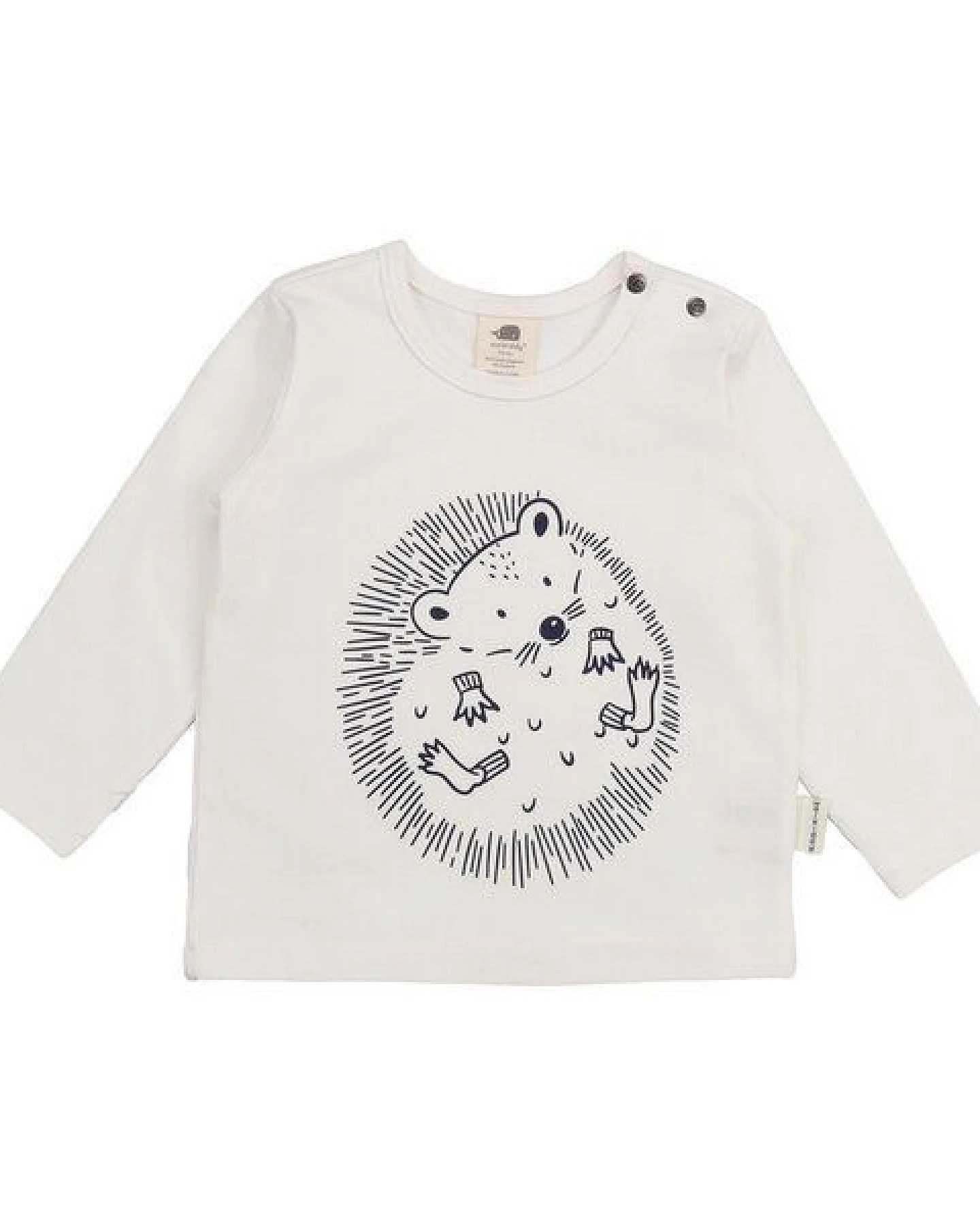 Baby Langarmshirt GOTS zertifiziert, creme, Igel-Print „Tiny Hedgehogs“, weich – Walkiddy – Ansicht 2