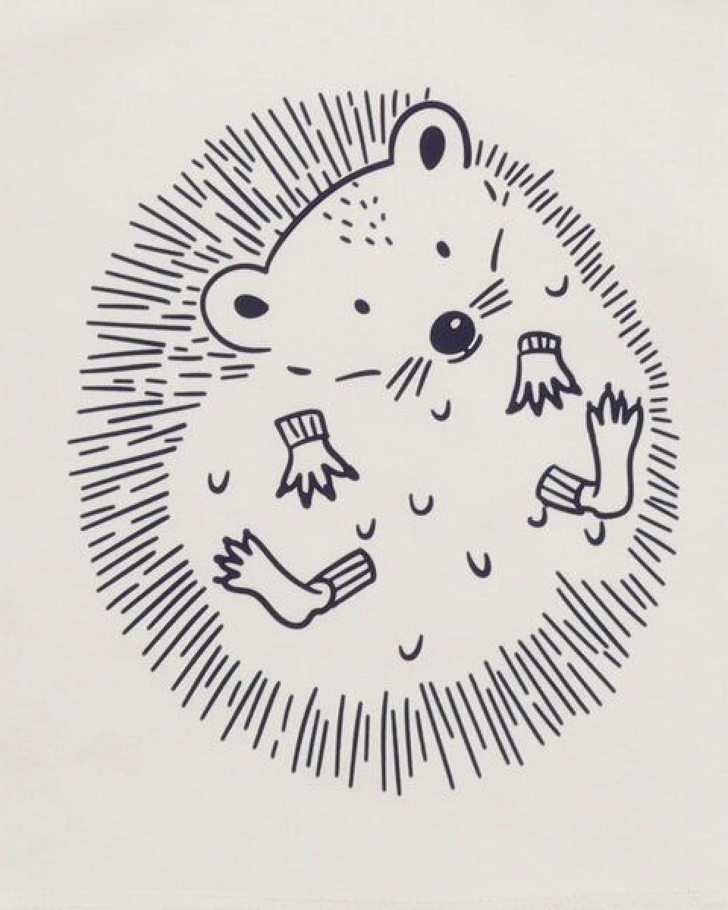 Baby Langarmshirt GOTS zertifiziert, creme, Igel-Print „Tiny Hedgehogs“, weich – Walkiddy – Ansicht 3