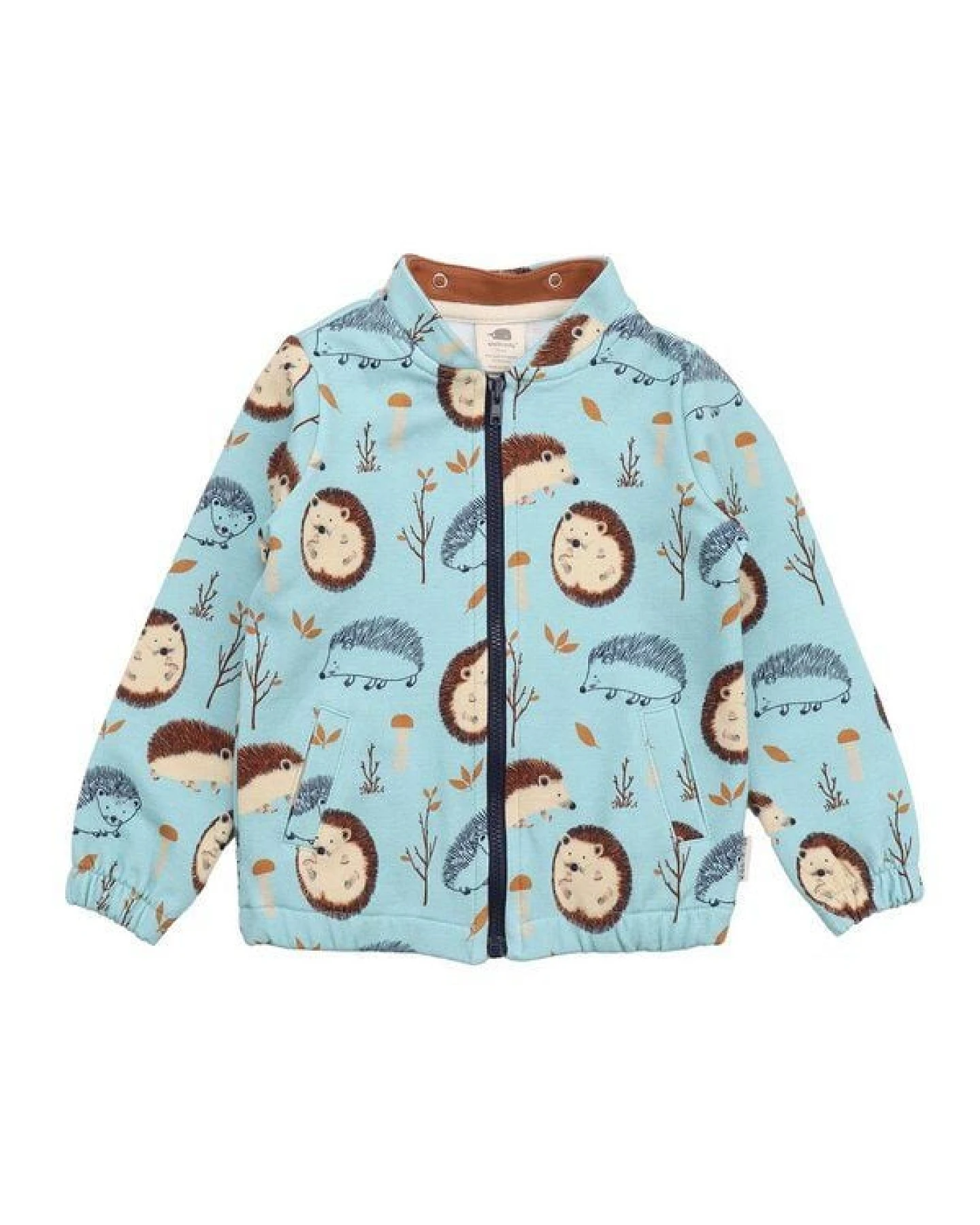 Kinder Sweatjacke – Reißverschluss & Kapuze, Hellblau mit Igelmotiv, bequem, alltagstauglich – Ansicht 3