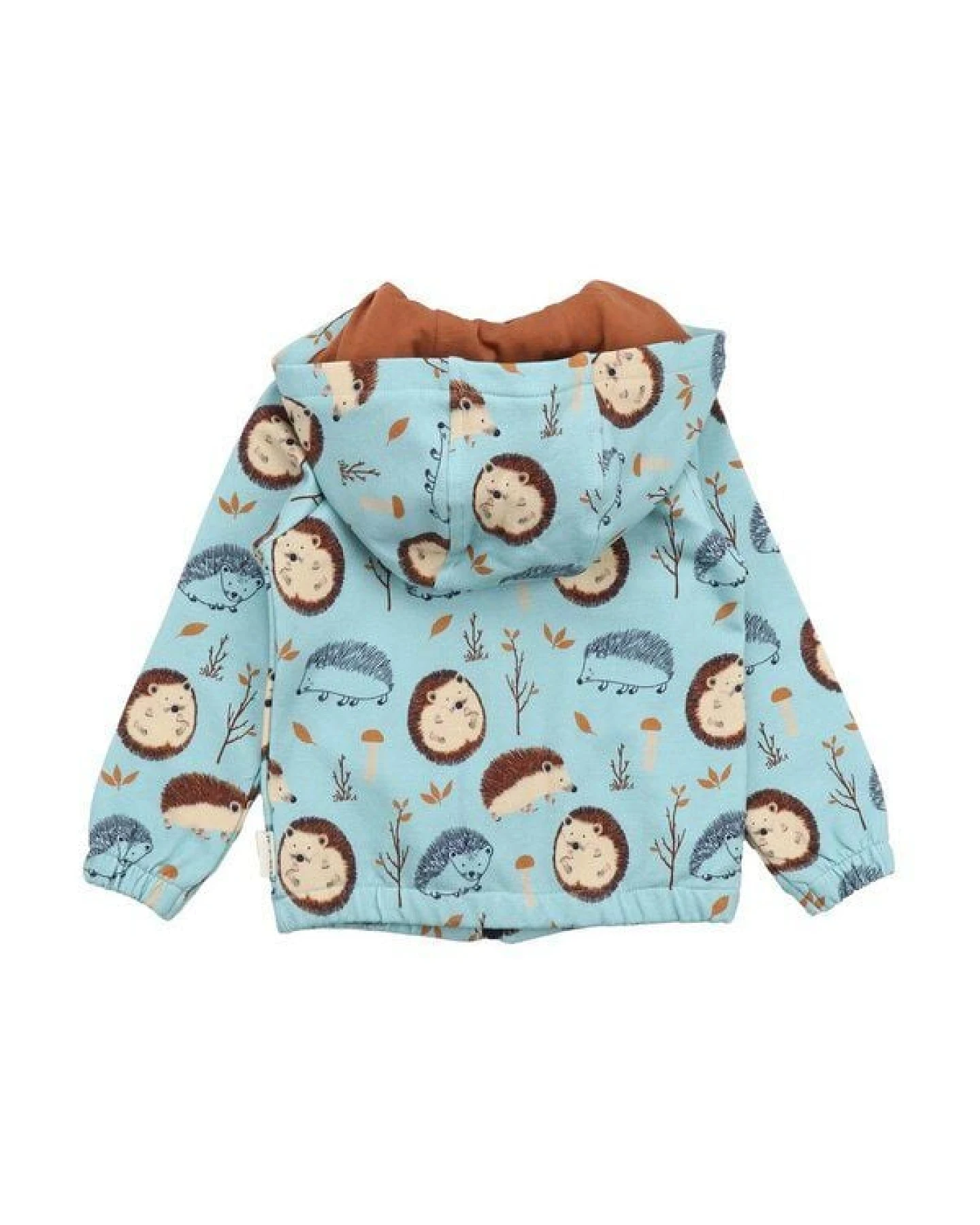 Kinder Sweatjacke – Reißverschluss & Kapuze, Hellblau mit Igelmotiv, bequem, alltagstauglich – Ansicht 4