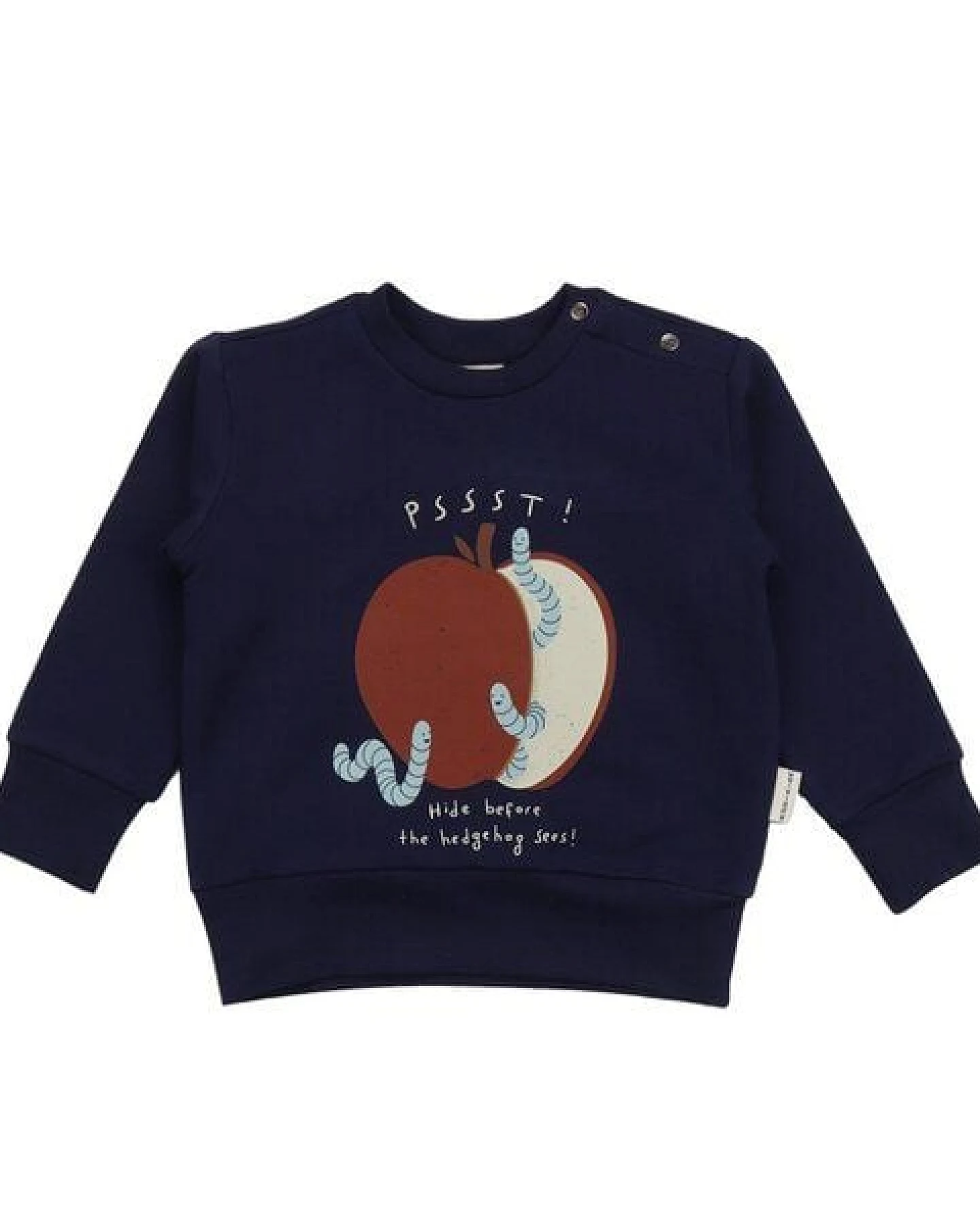 Baby Sweatshirt GOTS-zertifiziert aus Bio-Baumwolle dunkelblau mit Igel-Motiv – Walkiddy – Ansicht 2