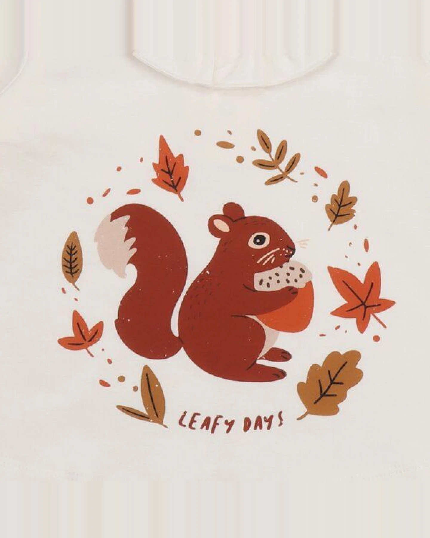 Baby Langarmshirt Bio-Baumwolle, Offwhite, Eichhörnchen-Motiv, Walkiddy – Ansicht 3
