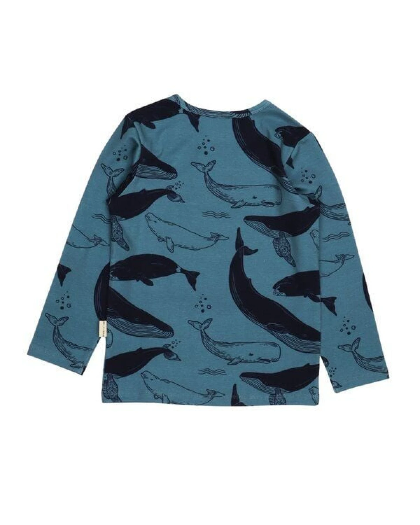 Langarmshirt Kinder Bio-Baumwolle Whale Friends blau GOTS zertifiziert weiches Walkiddy Jerseyshirt mit Walen Motiv hautfreundlich vegan nachhaltige Kinder Mode für Alltag Kita Strand – Ansicht 4