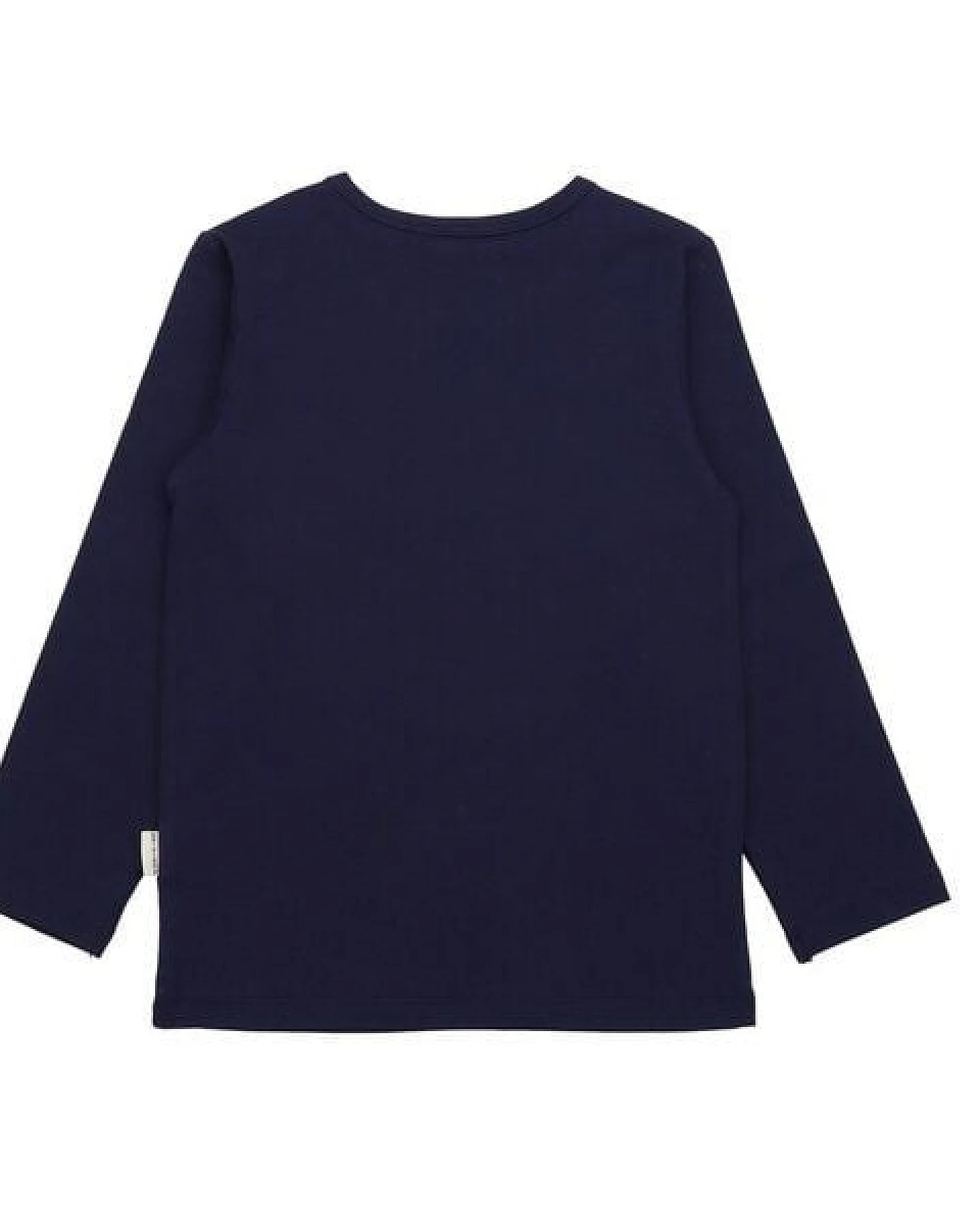 Kinder Langarmshirt GOTS zertifiziert, navy, Pferde-Print, Bio-Baumwolle – Walkiddy – Ansicht 4