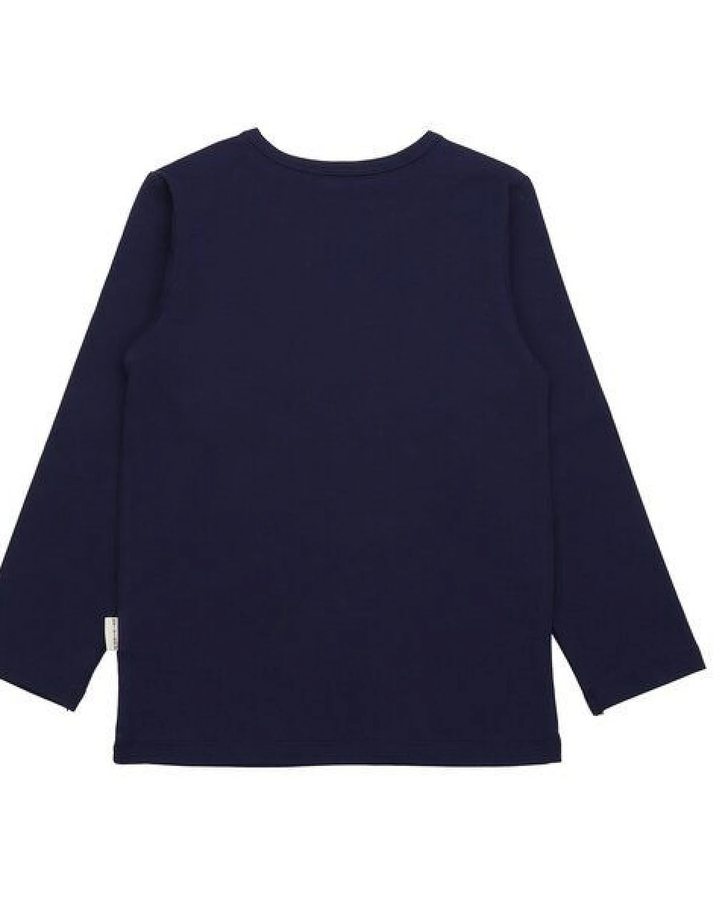 Kinder Langarmshirt GOTS zertifiziert, navy, Pferde-Print, Bio-Baumwolle – Walkiddy – Ansicht 4