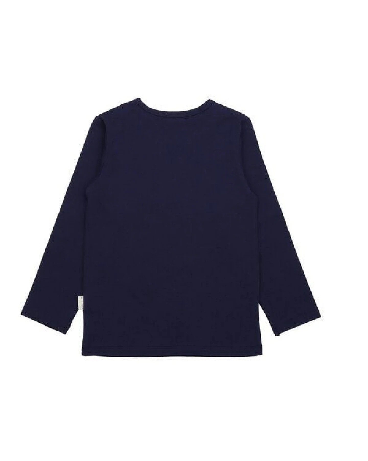 Kinder Langarmshirt GOTS zertifiziert, navy, Pferde-Print, Bio-Baumwolle – Walkiddy – Ansicht 4