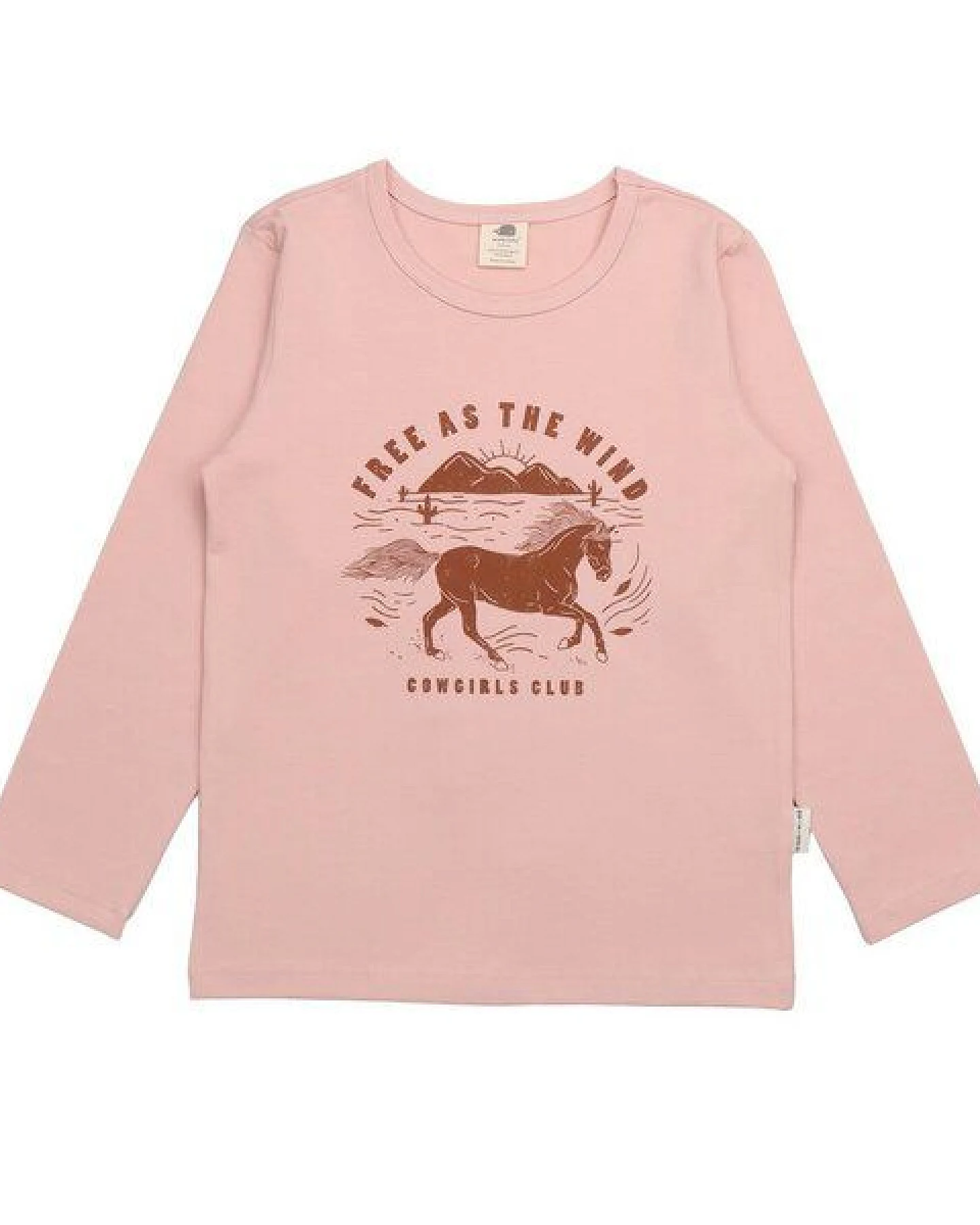 Kinder Langarmshirt GOTS zertifiziert, Bio-Baumwolle, rosa, „Wind’s Path“, Hirschmotiv, weich – Walkiddy – Ansicht 2