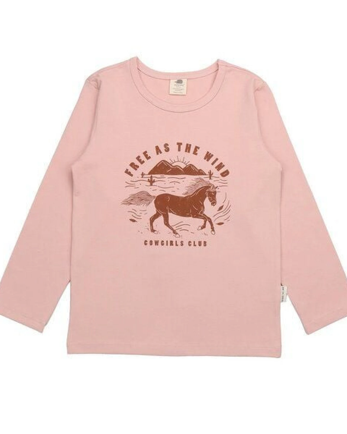 Kinder Langarmshirt GOTS zertifiziert, Bio-Baumwolle, rosa, „Wind’s Path“, Hirschmotiv, weich – Walkiddy – Ansicht 2