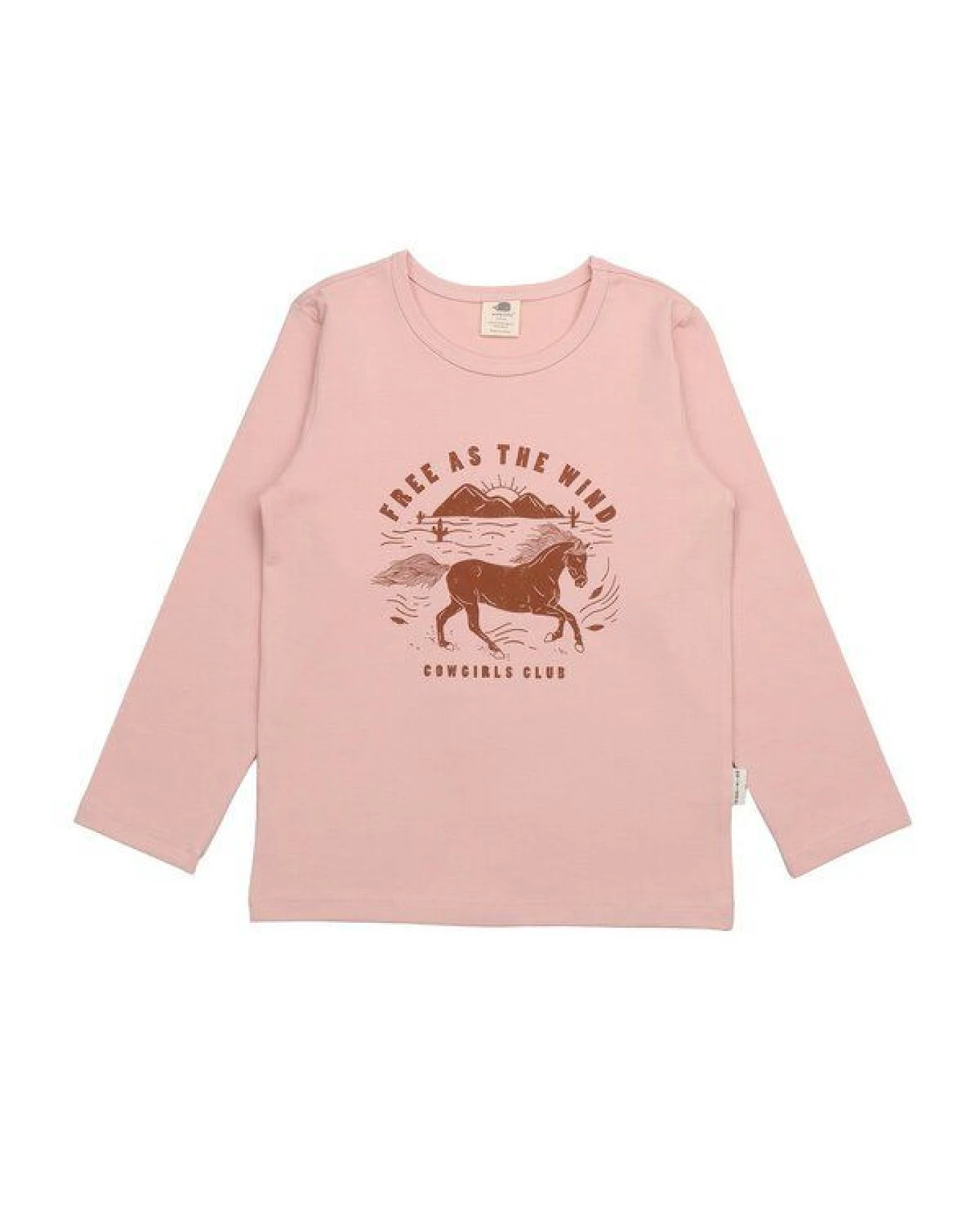 Kinder Langarmshirt GOTS zertifiziert, Bio-Baumwolle, rosa, „Wind’s Path“, Hirschmotiv, weich – Walkiddy – Ansicht 2