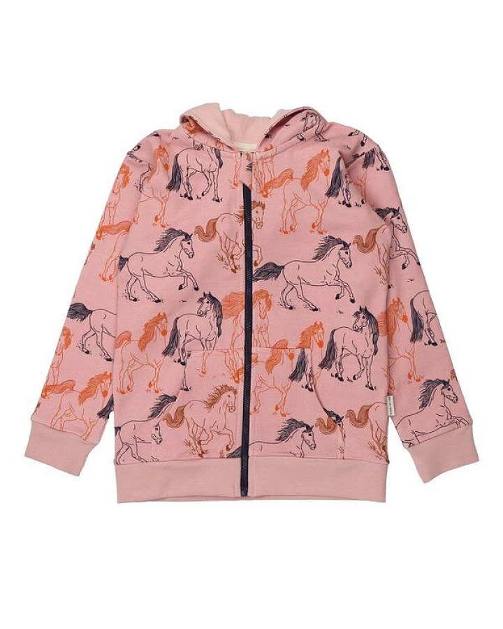 Kinder Sweatjacke Bio-Baumwolle GOTS "Wind's Path" rosa – vegane Walkiddy Kapuzenjacke, kuschelig weich und fair produziert für Alltag, Kita und Outdoor-Abenteuer
