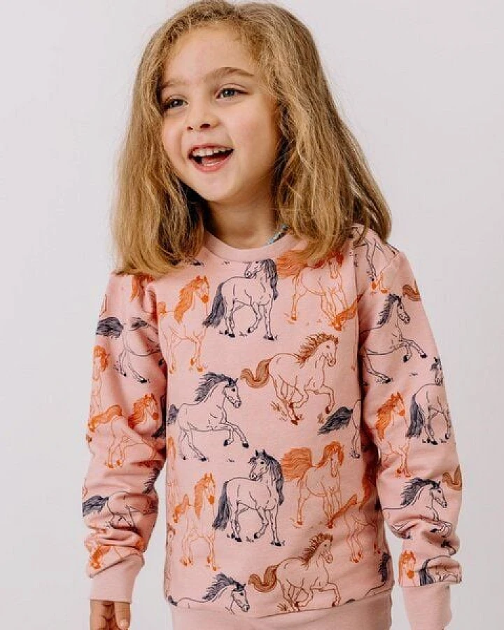Sweatshirt Kinder Bio-Baumwolle Wind´s Path rosa GOTS zertifiziert kuscheliges Walkiddy Sweatshirt innen weich hautfreundlich vegan nachhaltige Kinder Mode für Alltag Kita Schule