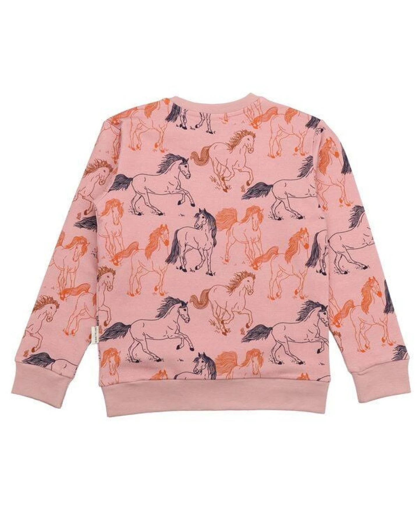 Sweatshirt Rosa Pferde-Allover Bio-Baumwolle GOTS – Walkiddy – Ansicht 4