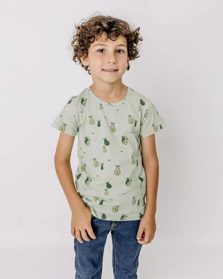Cotokids Baby T-Shirt Bio-Baumwolle „Avocado 13“ natur, Kurzarmshirt mit fruchtigem Print von Walkiddy, weicher Jersey für Babys, hautfreundlich, elastisch & nachhaltig gefertigt