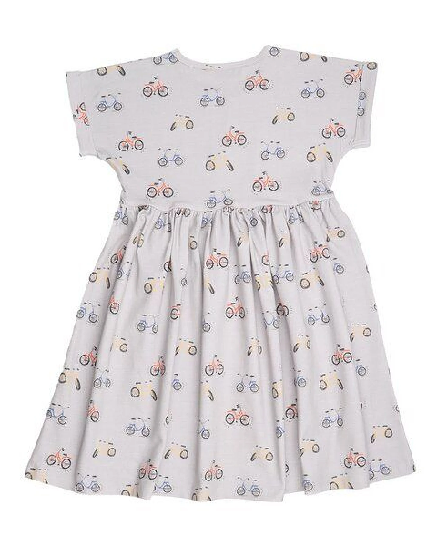 Cotokids Baby Kleid Bio-Baumwolle GOTS Bicycle Print von Walkiddy – bequemes, schwingendes Alltagskleid für Babys und Kleinkinder, nachhaltig, fair und hautsympathisch – ideal zum Spielen und Feiern – Ansicht 4
