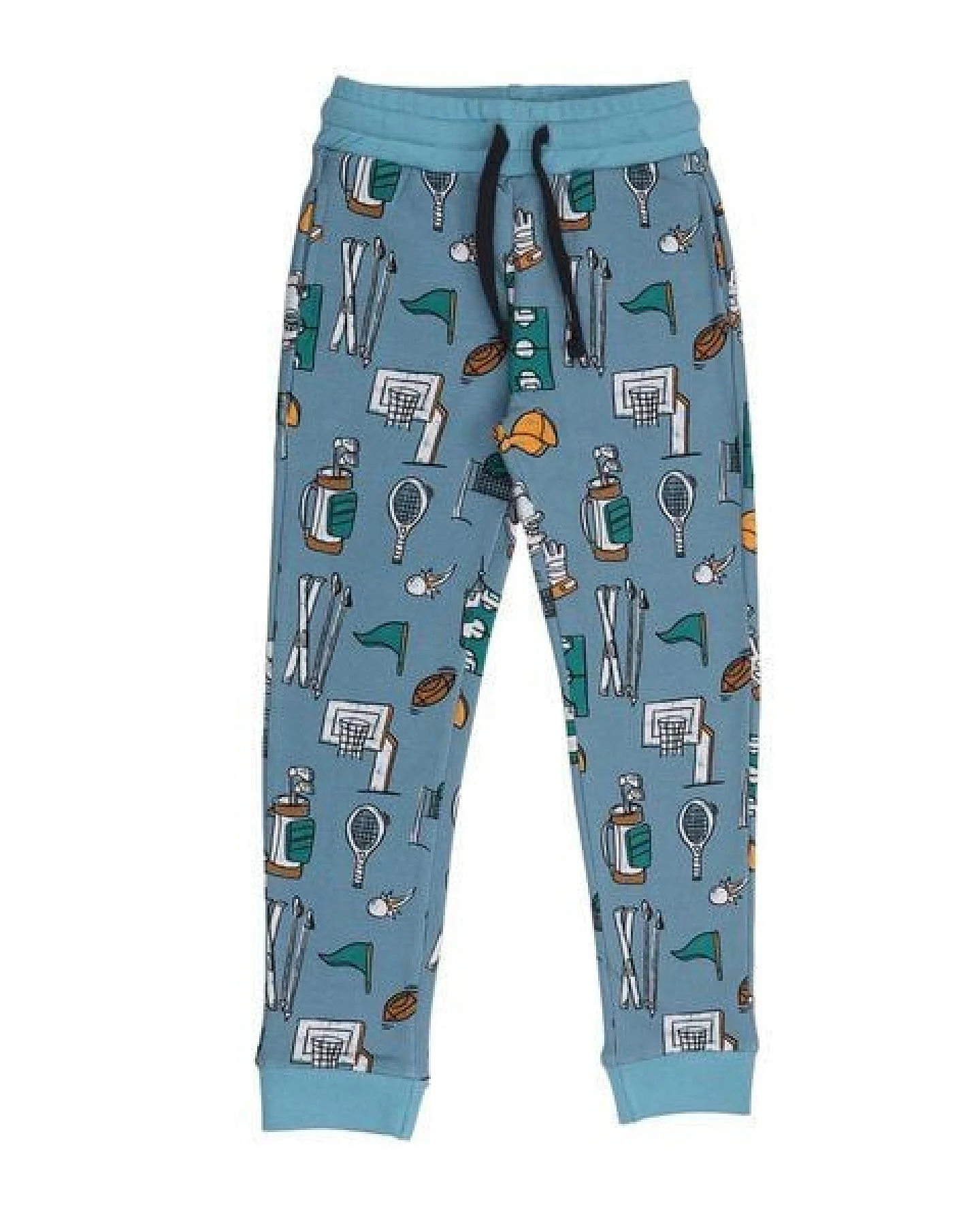 Cotokids Kinder Jogginghose GOTS-zertifiziert aus Bio-Baumwolle blau mit Sportmotiv – Walkiddy – Ansicht 2