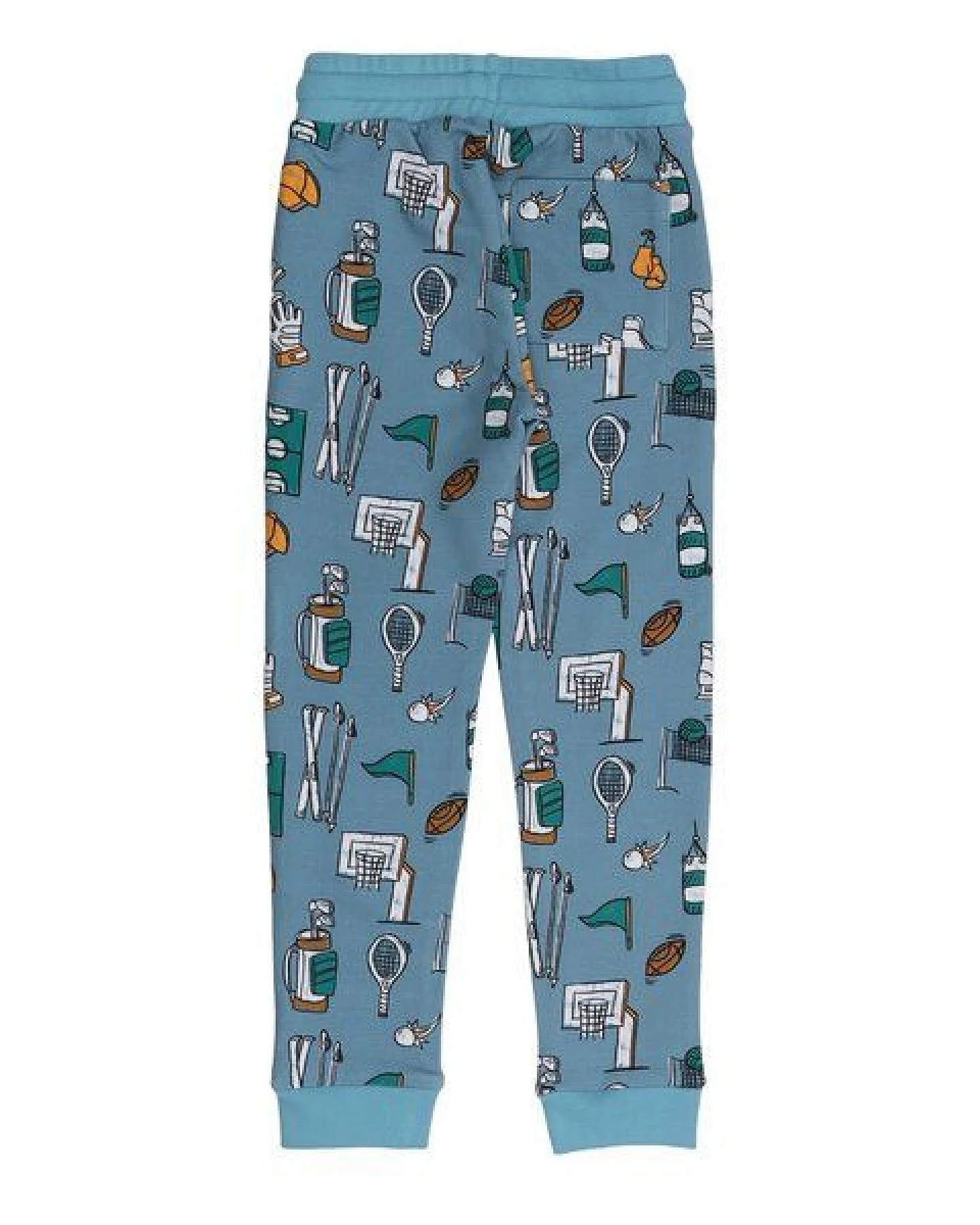 Cotokids Kinder Jogginghose GOTS-zertifiziert aus Bio-Baumwolle blau mit Sportmotiv – Walkiddy – Ansicht 4