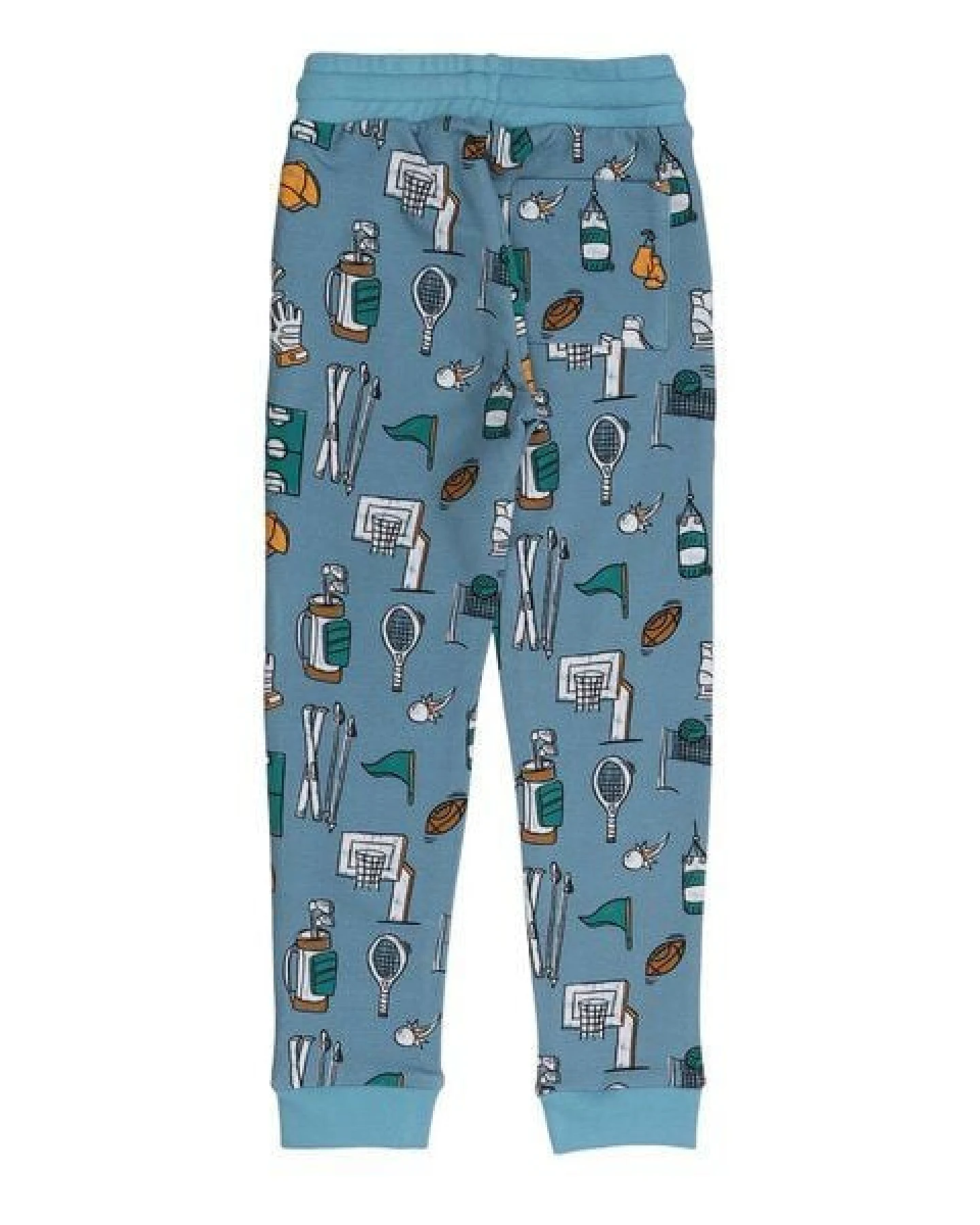 Cotokids Kinder Jogginghose GOTS-zertifiziert aus Bio-Baumwolle blau mit Sportmotiv – Walkiddy – Ansicht 4
