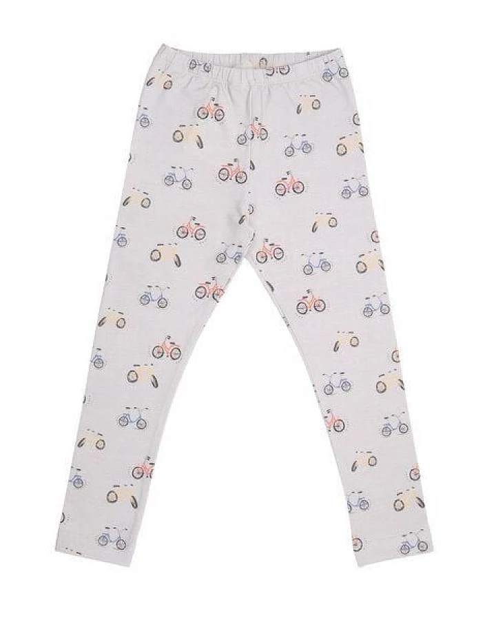 Cotokids Kinder Leggings GOTS zertifiziert, Fahrrad-Allover, creme – Walkiddy