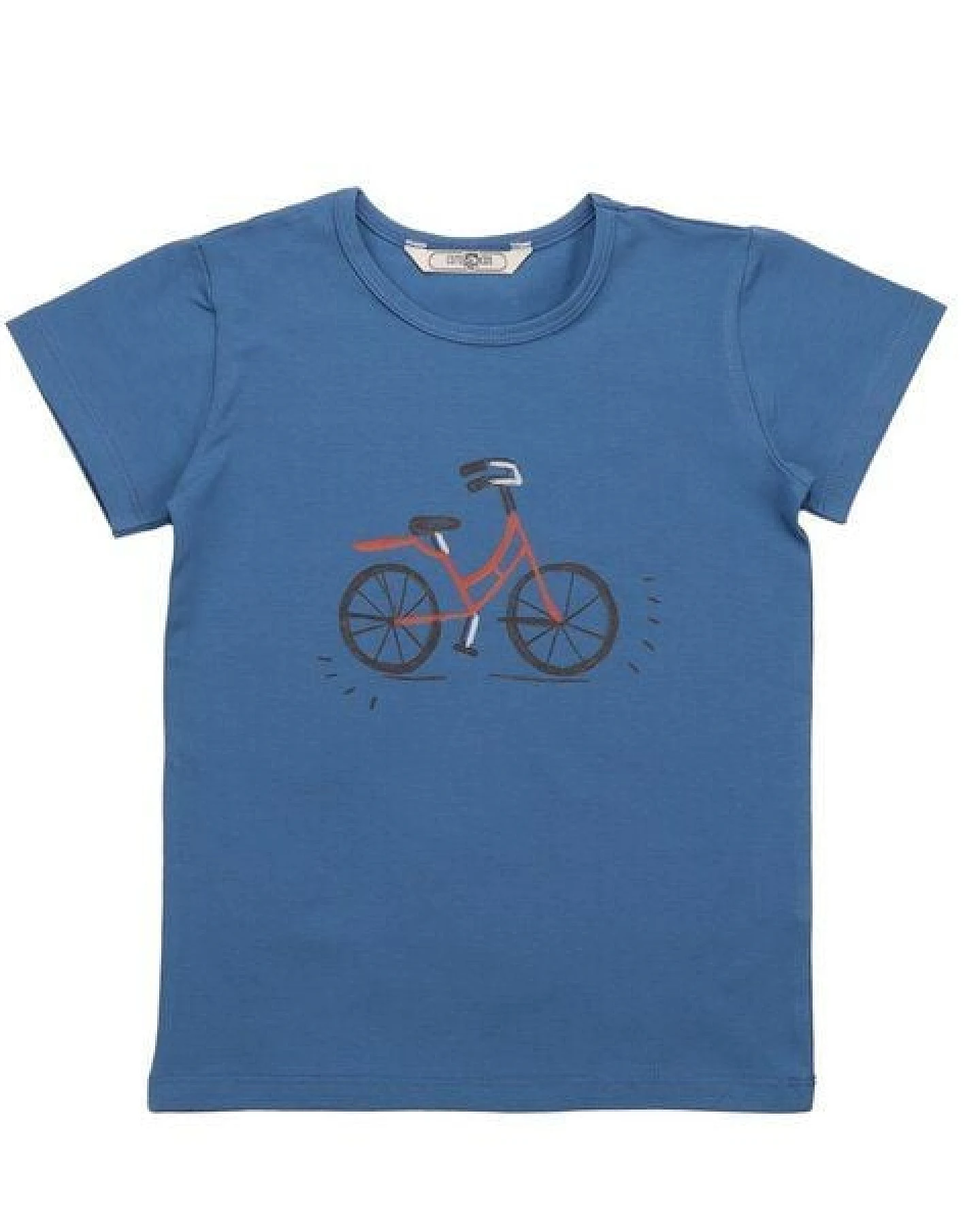 Cotokids Kinder T-Shirt GOTS-zertifiziert aus Bio-Baumwolle, blau mit Fahrrad-Motiv – Walkiddy, weich, hautfreundlich, nachhaltig & fair produziert – Ansicht 2