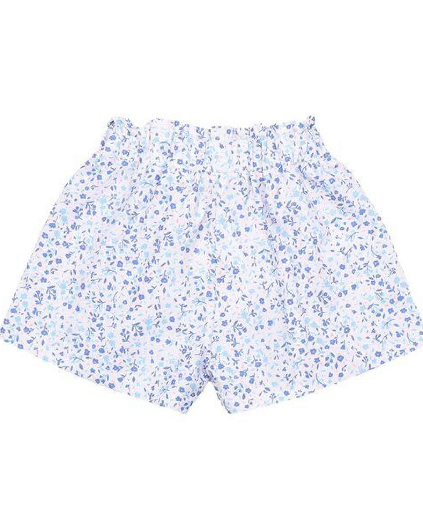 Cotokids Kinder Shorts Baumwolle, Offwhite, Blaues Mini-Blumenmuster, Walkiddy – Ansicht 3