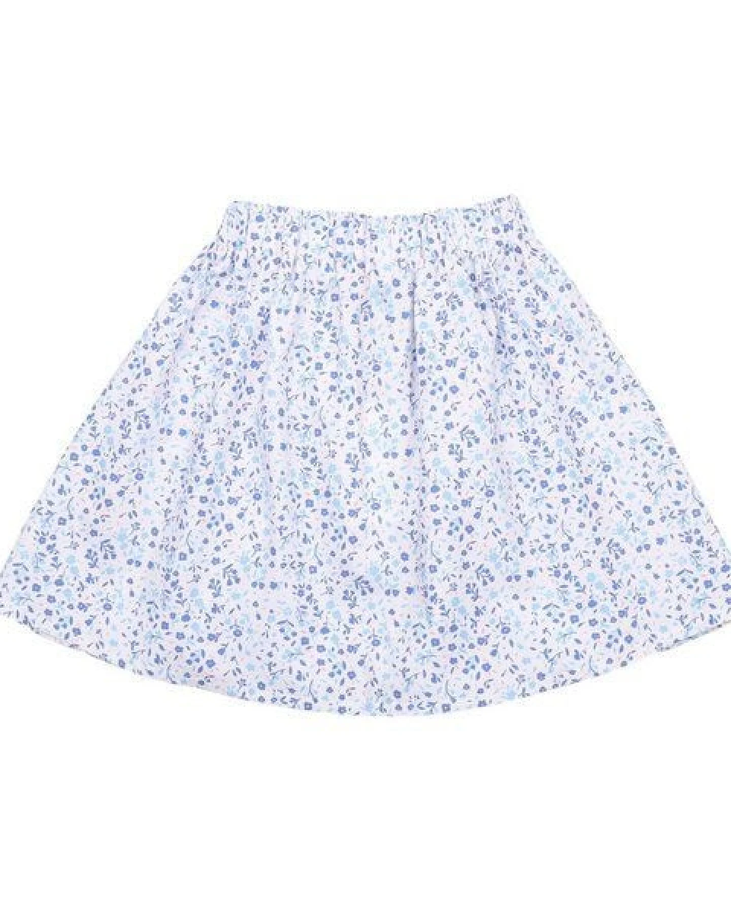Cotokids Kinder Rock – Weiß mit blauem Blumenmuster, elastischer Bund, leicht & bequem, vielseitig kombinierbar – Ansicht 3