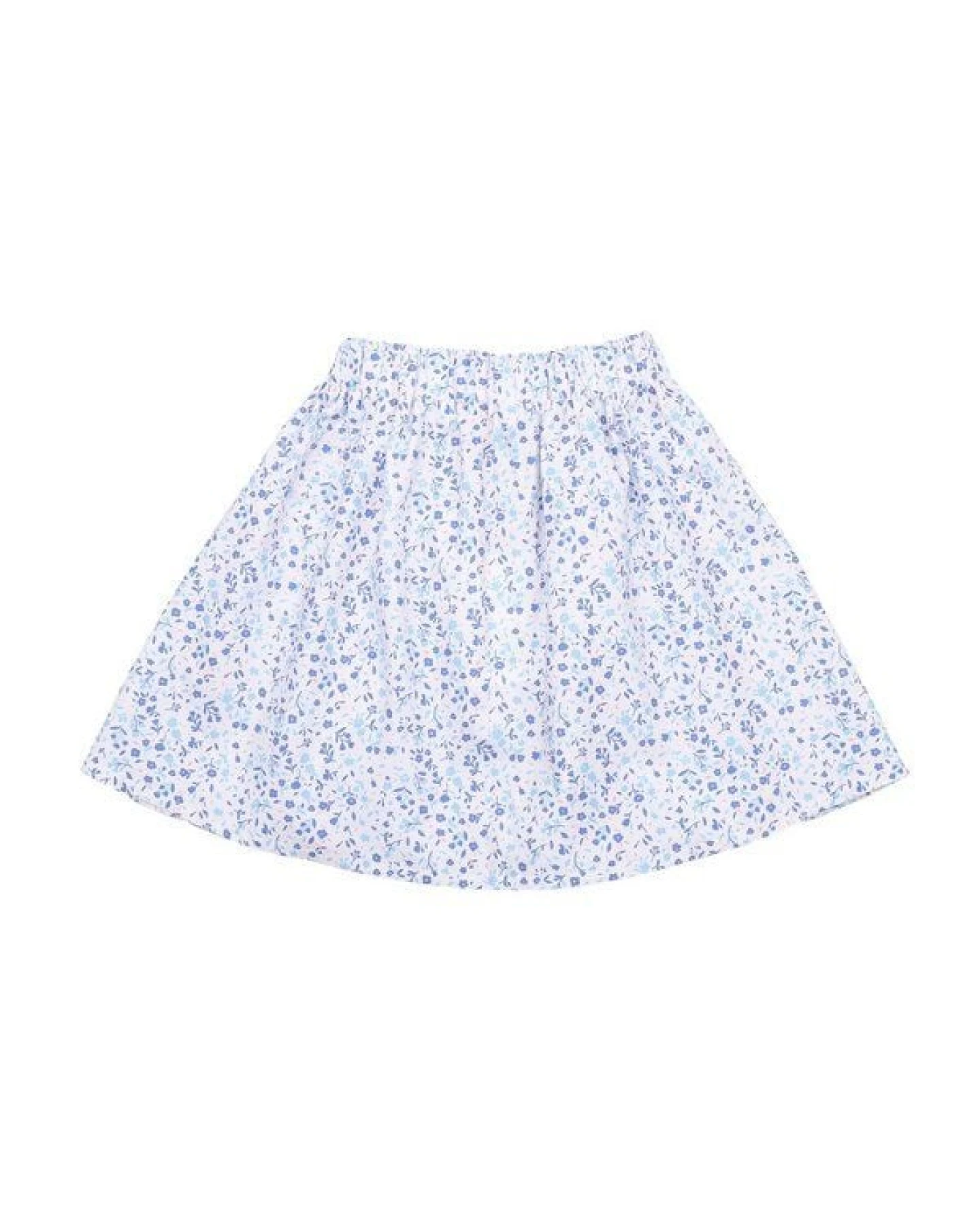 Cotokids Kinder Rock – Weiß mit blauem Blumenmuster, elastischer Bund, leicht & bequem, vielseitig kombinierbar – Ansicht 3